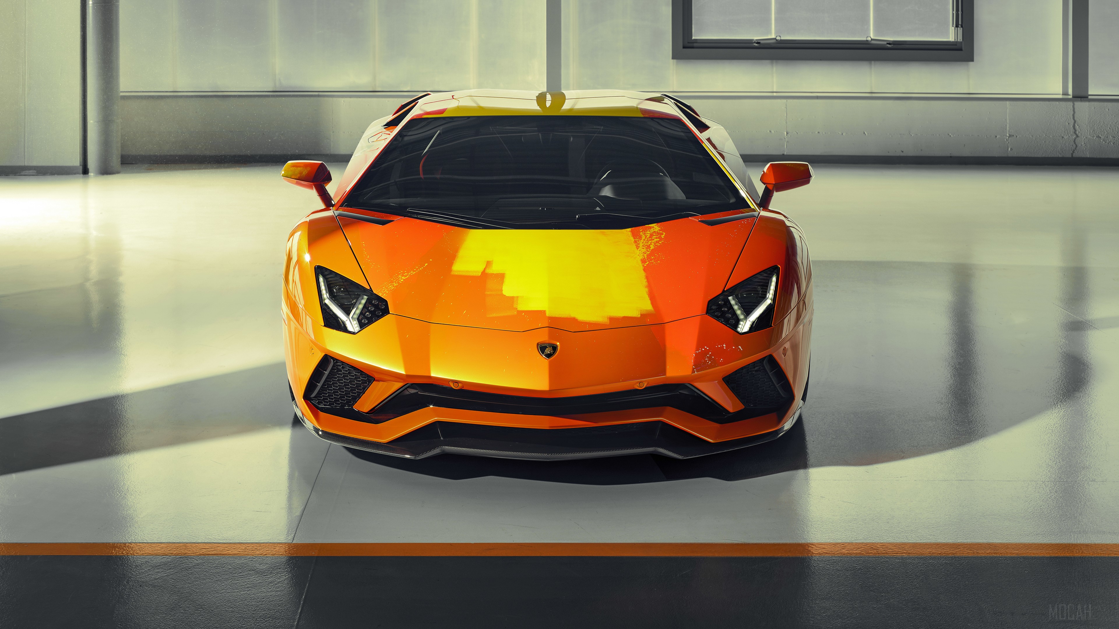 2019 Lamborghini Aventador S Front View HD Wallpaper