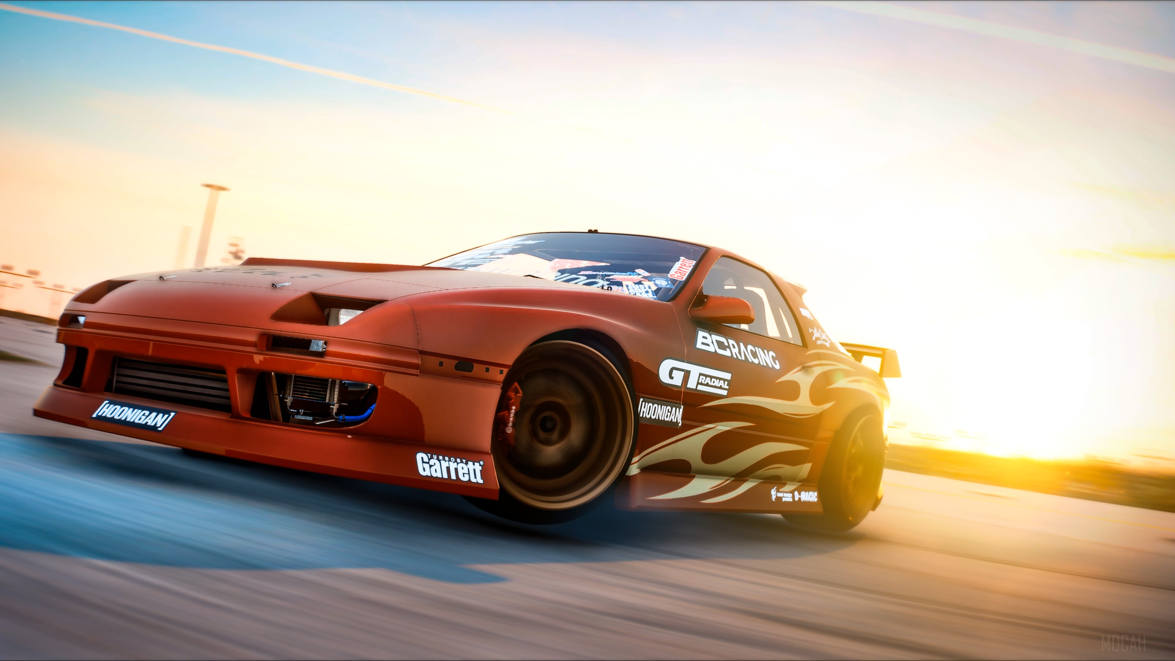 Red Mazda RX-7 FD drifting in GTA 5 4K HD Wallpaper