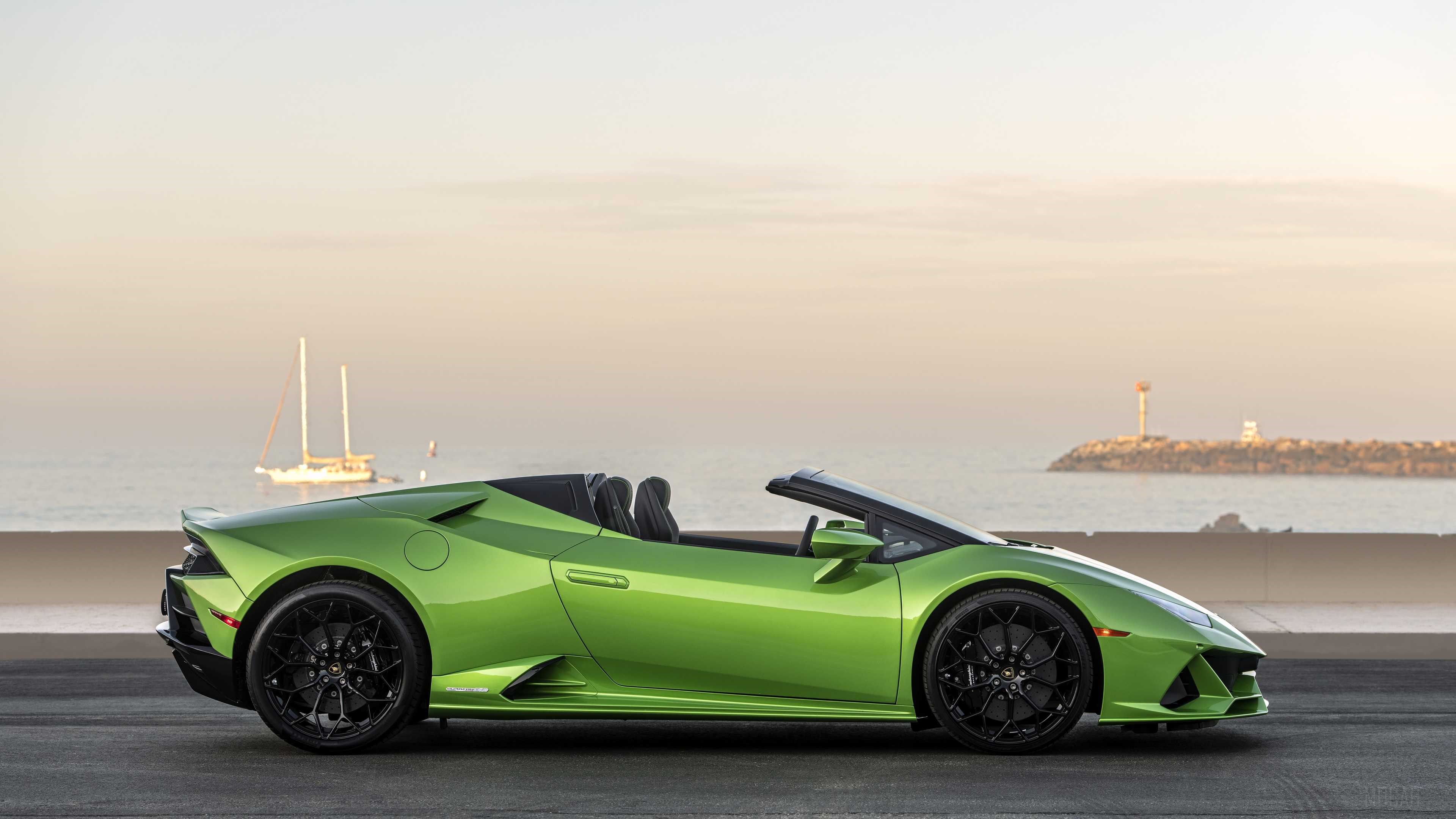 Green 2020 Lamborghini Huracan EVO Spyder 4K HD Wallpaper