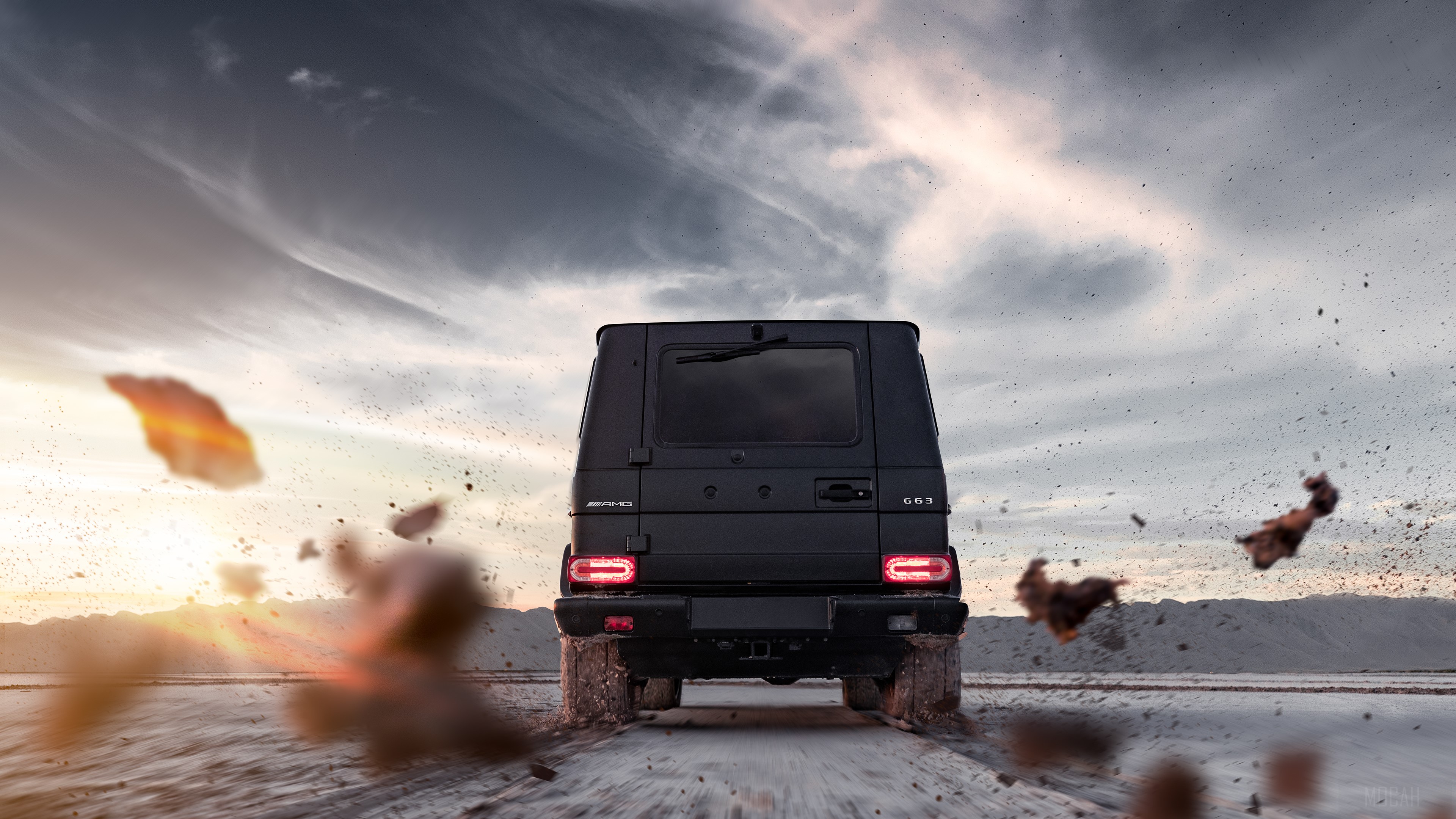 Mercedes-AMG G63 driving off-road HD Wallpaper