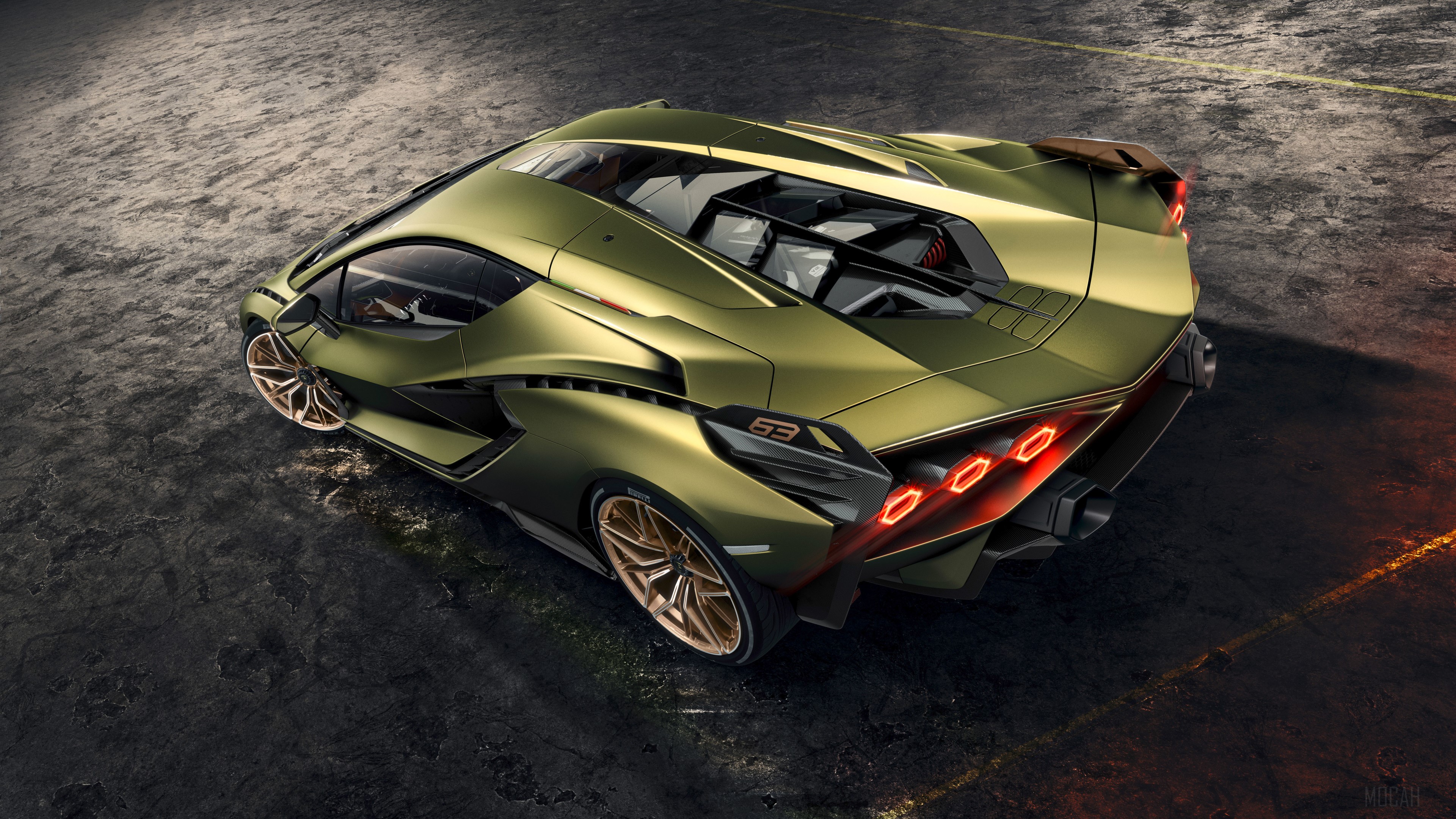 2019 Lamborghini Sian Rear HD Wallpaper