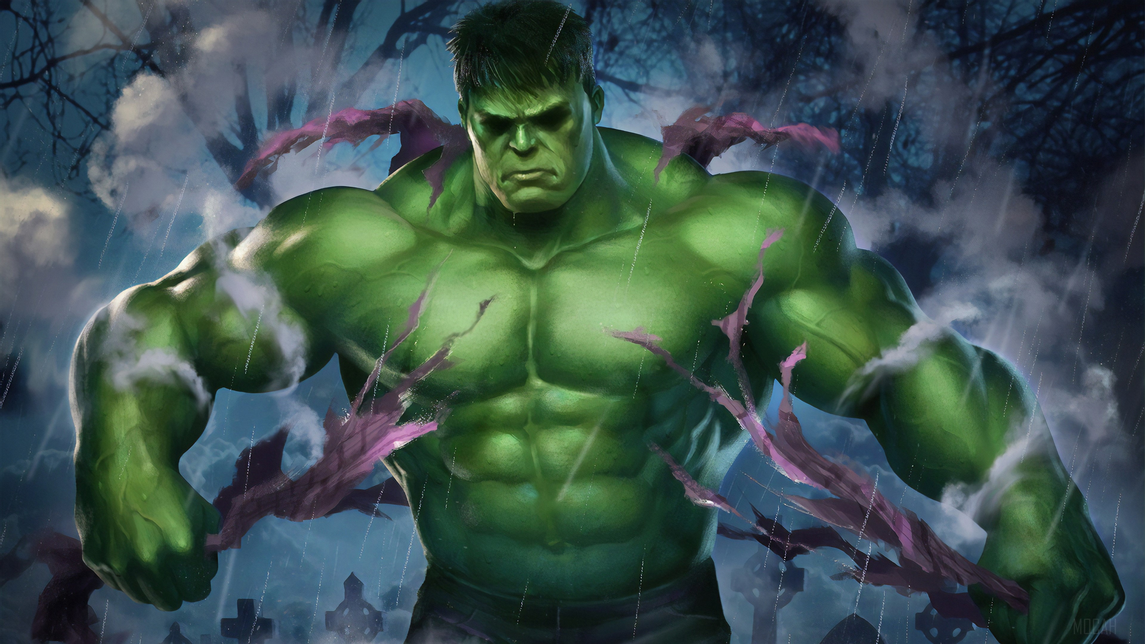 Hulk Fierce 4K Thunderstorm Scene HD Wallpaper