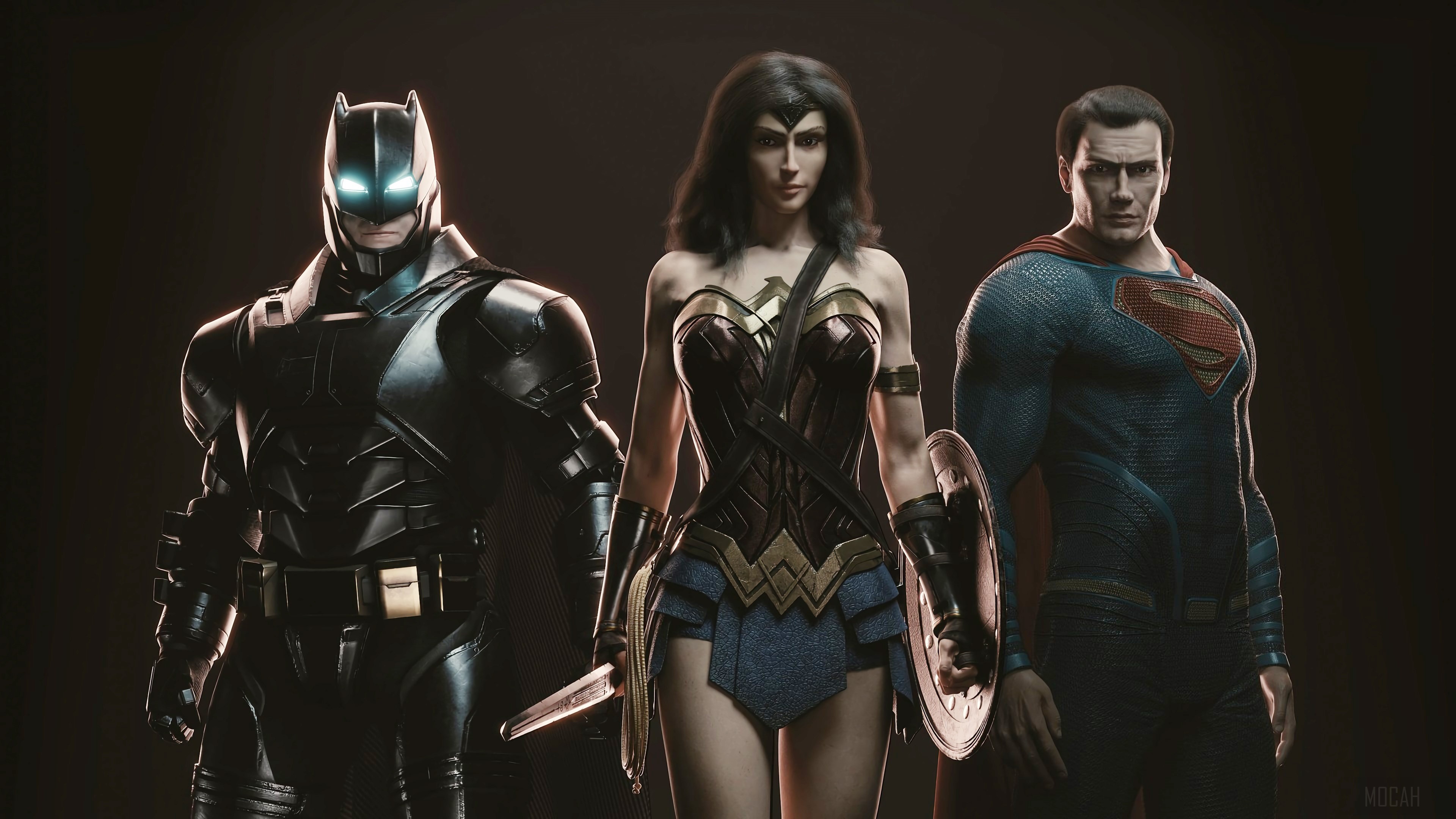 Batman, Wonder Woman, and Superman CGI 4K HD Wallpaper