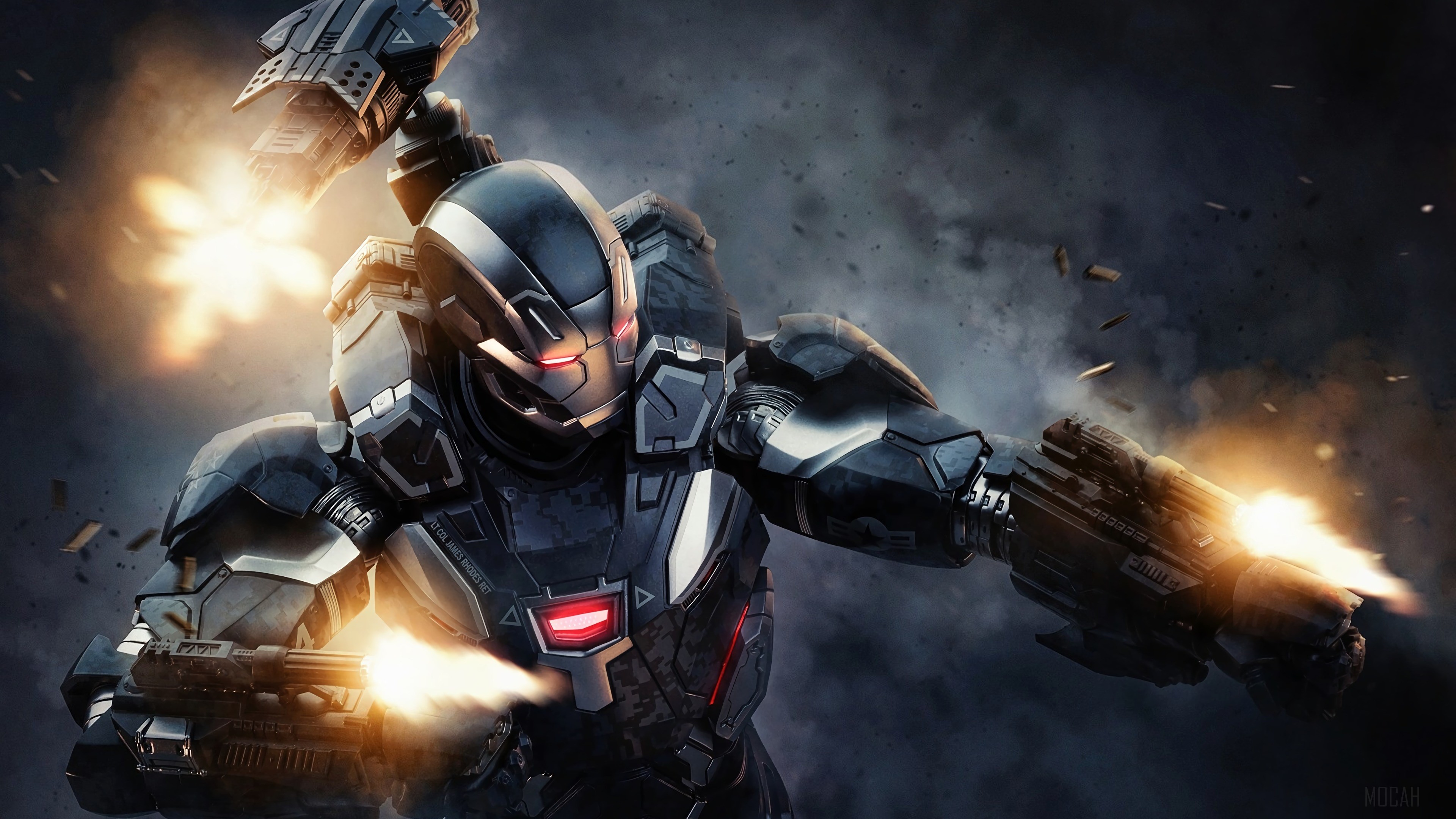War Machine firing weapons in 4K HD Wallpaper
