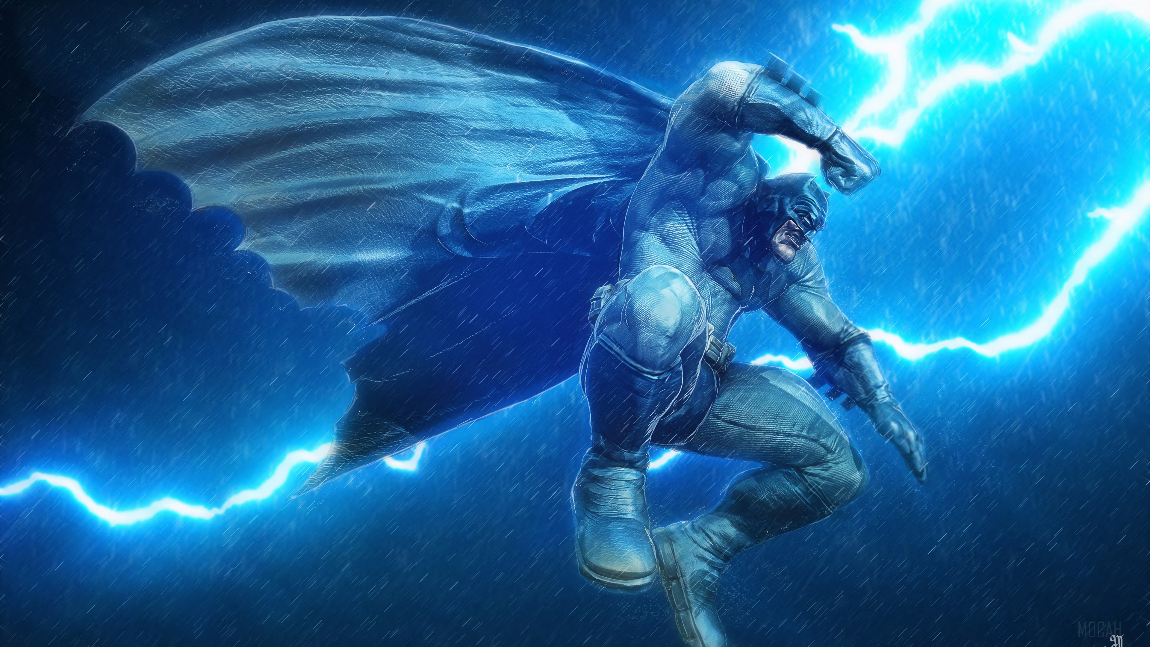 Batman in thunderstorm 4K HD Wallpaper