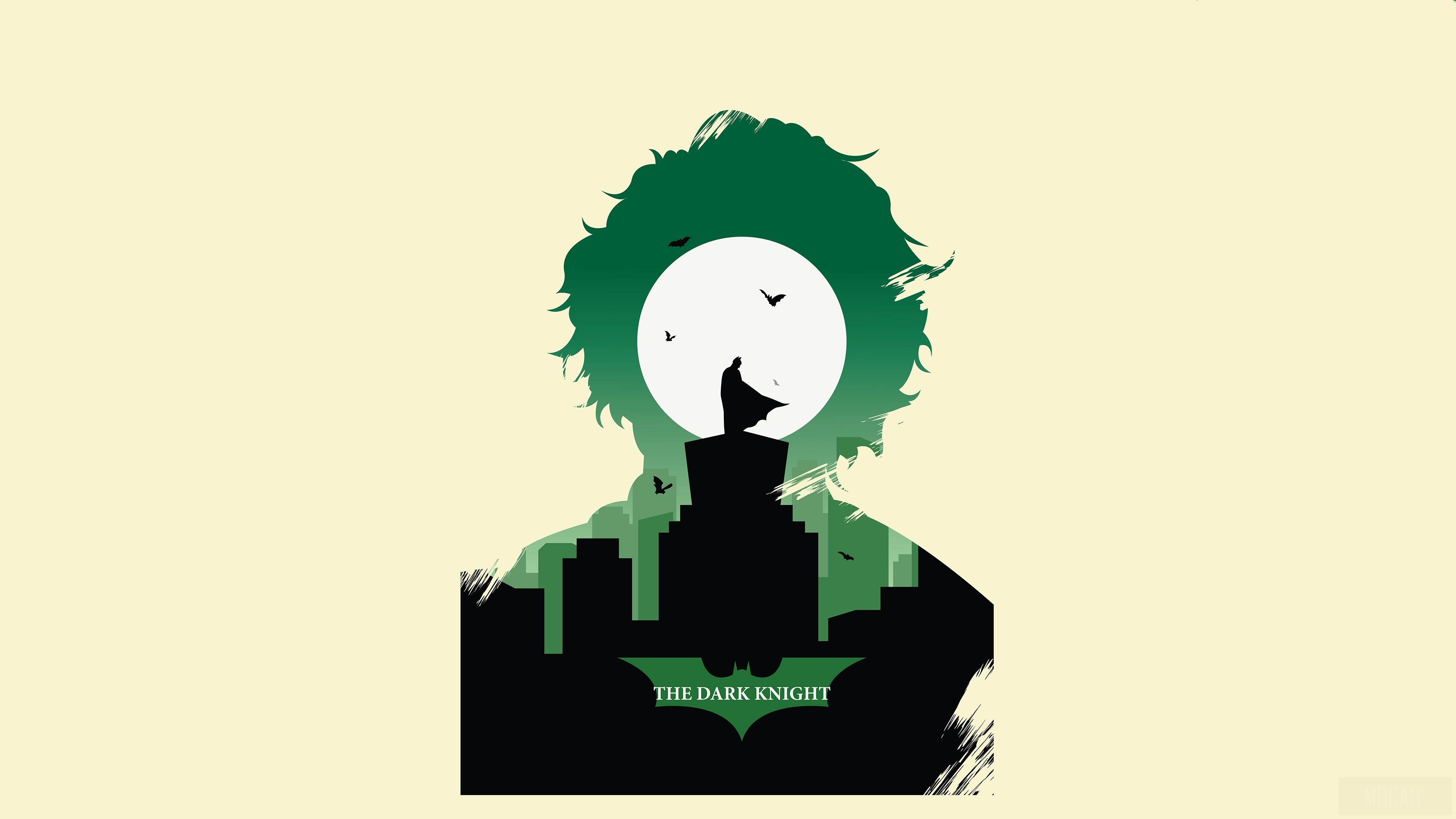 Joker silhouette with Batman from The Dark Knight 4K HD Wallpaper