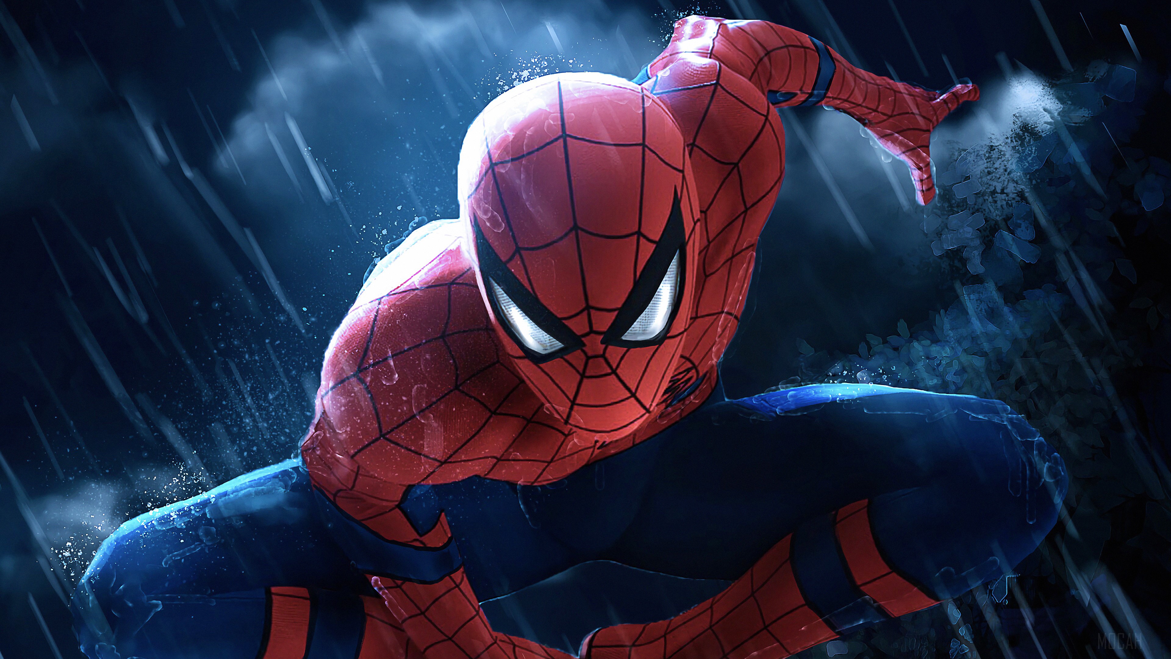 Spider-Man in the Rain 4K HD Wallpaper
