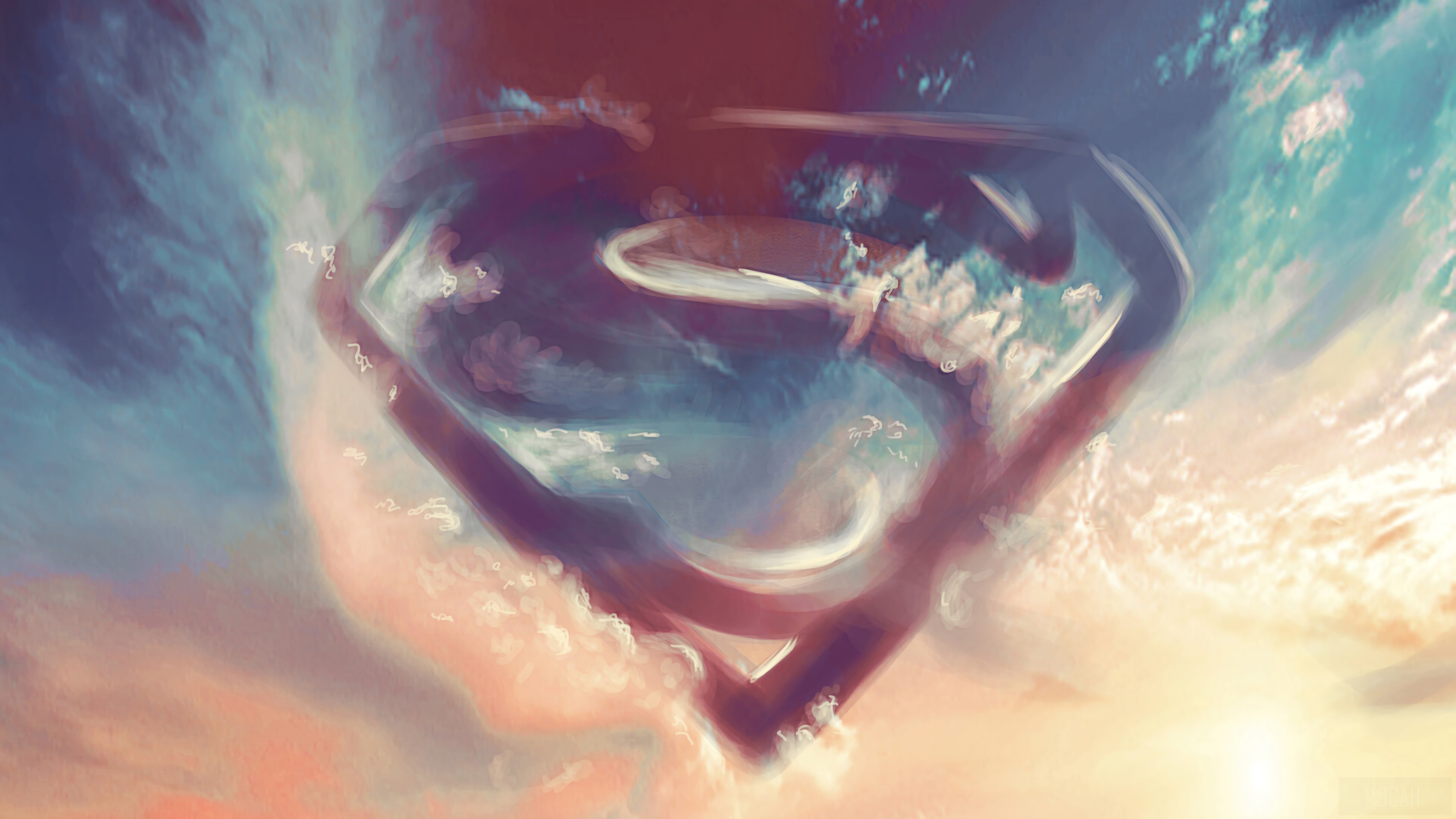 Superman Logo In Clouds HD Wallpaper