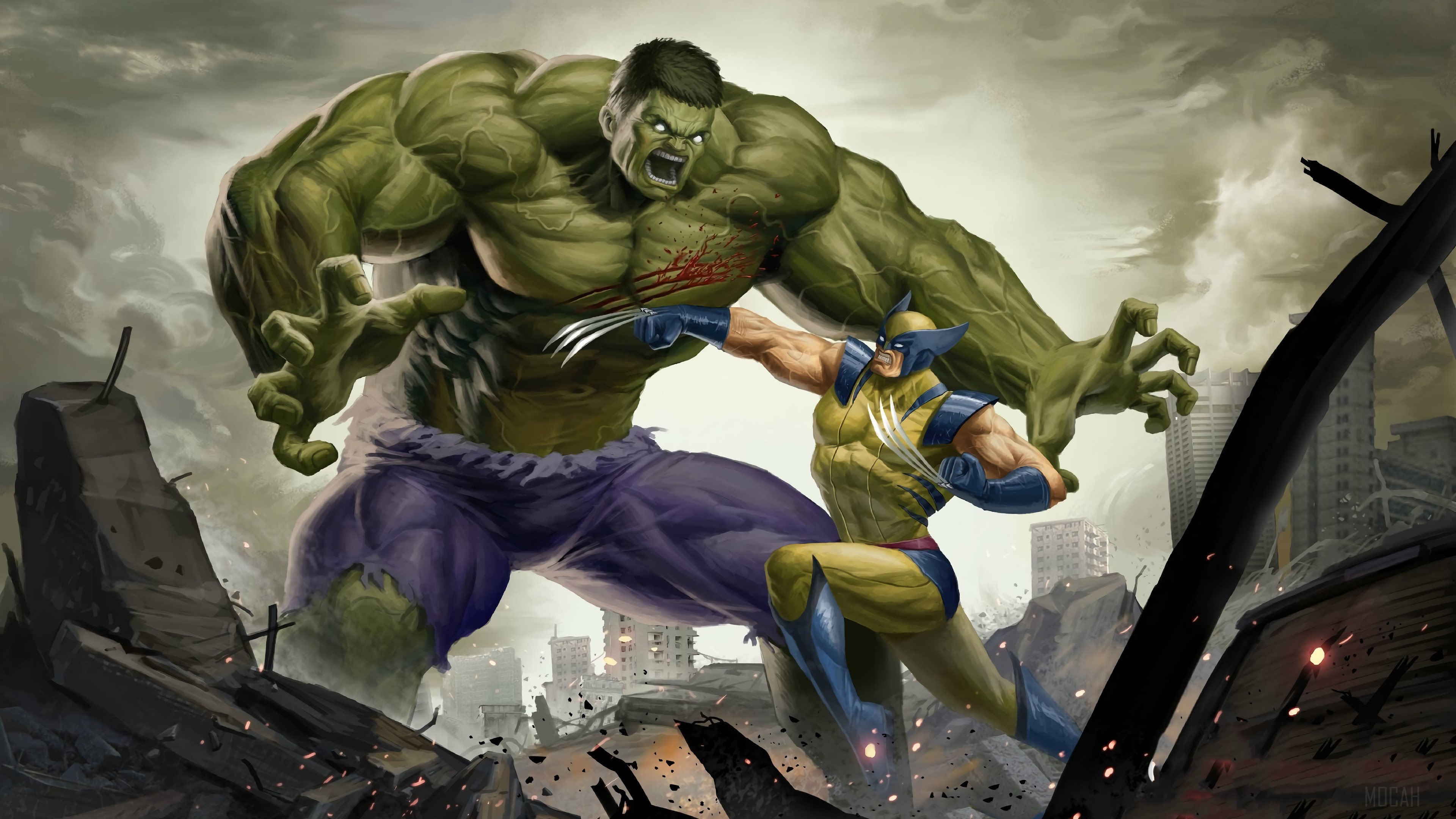 Hulk Vs Wolverine 4K HD Wallpaper