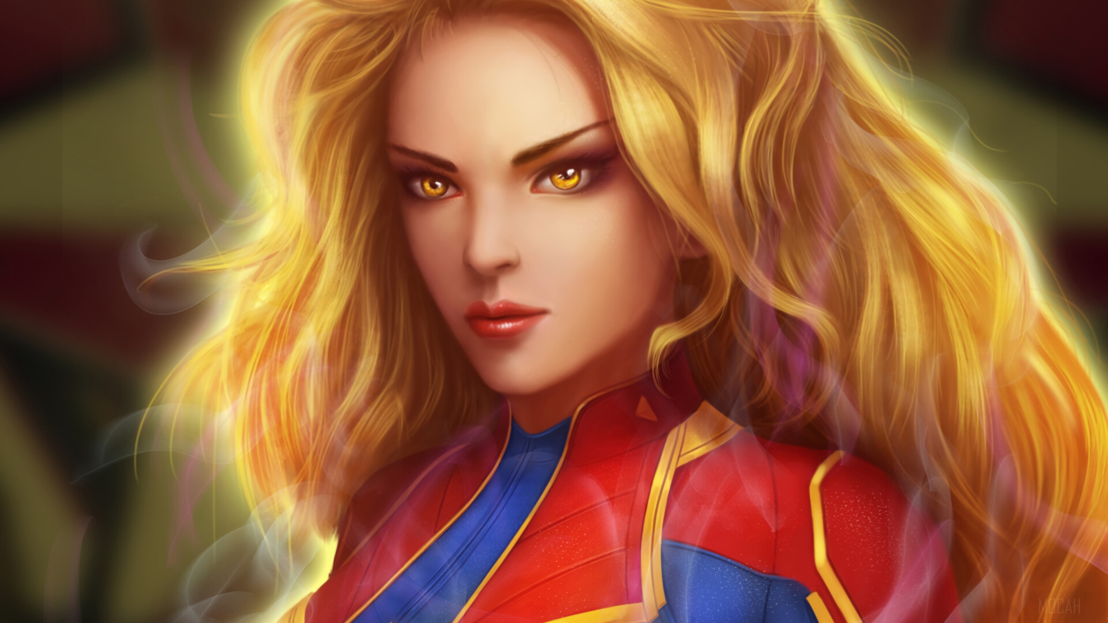 Captain Marvel Close Up 4K HD Wallpaper