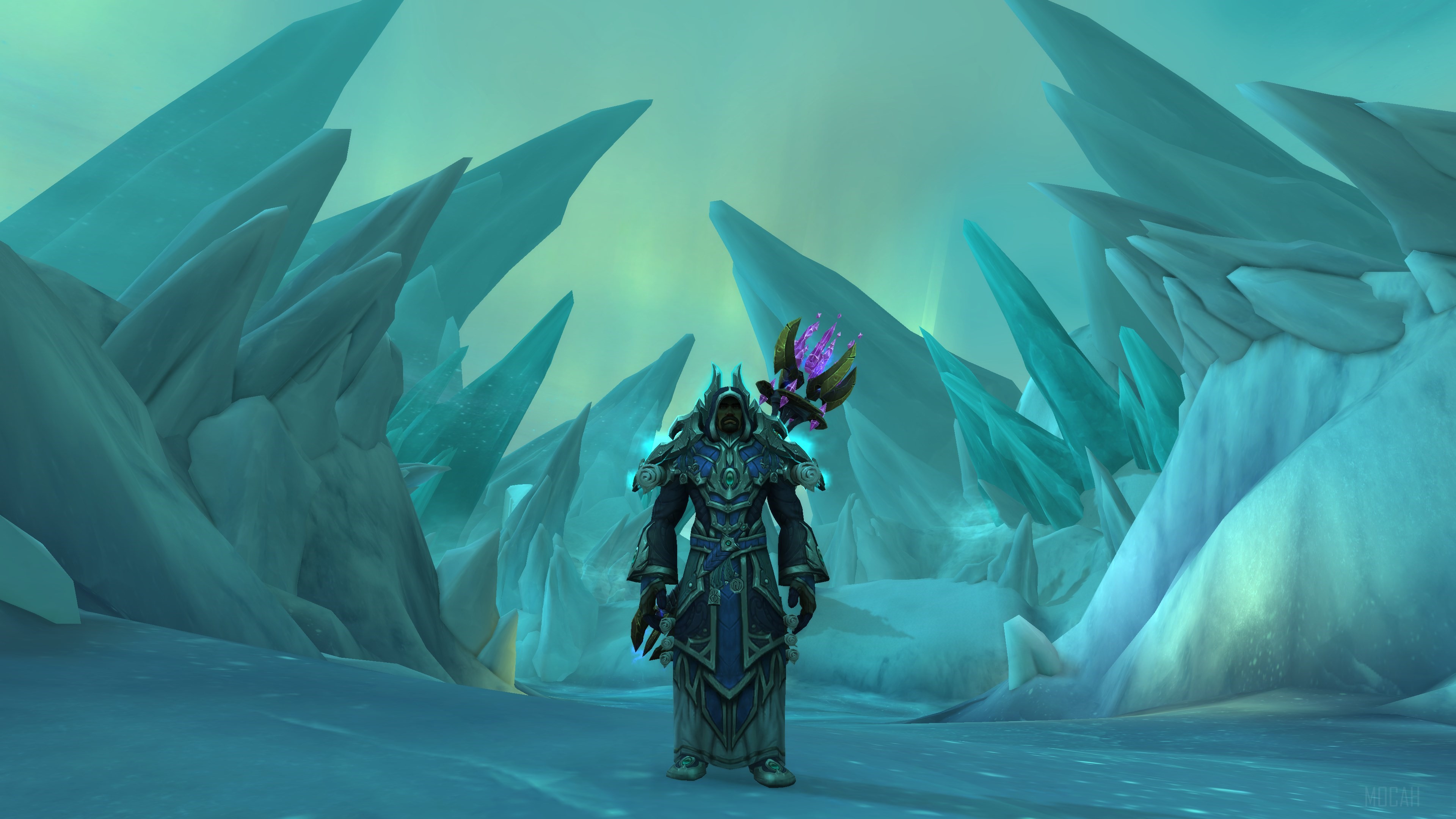 World of Warcraft character in icy landscape 4K HD Wallpaper