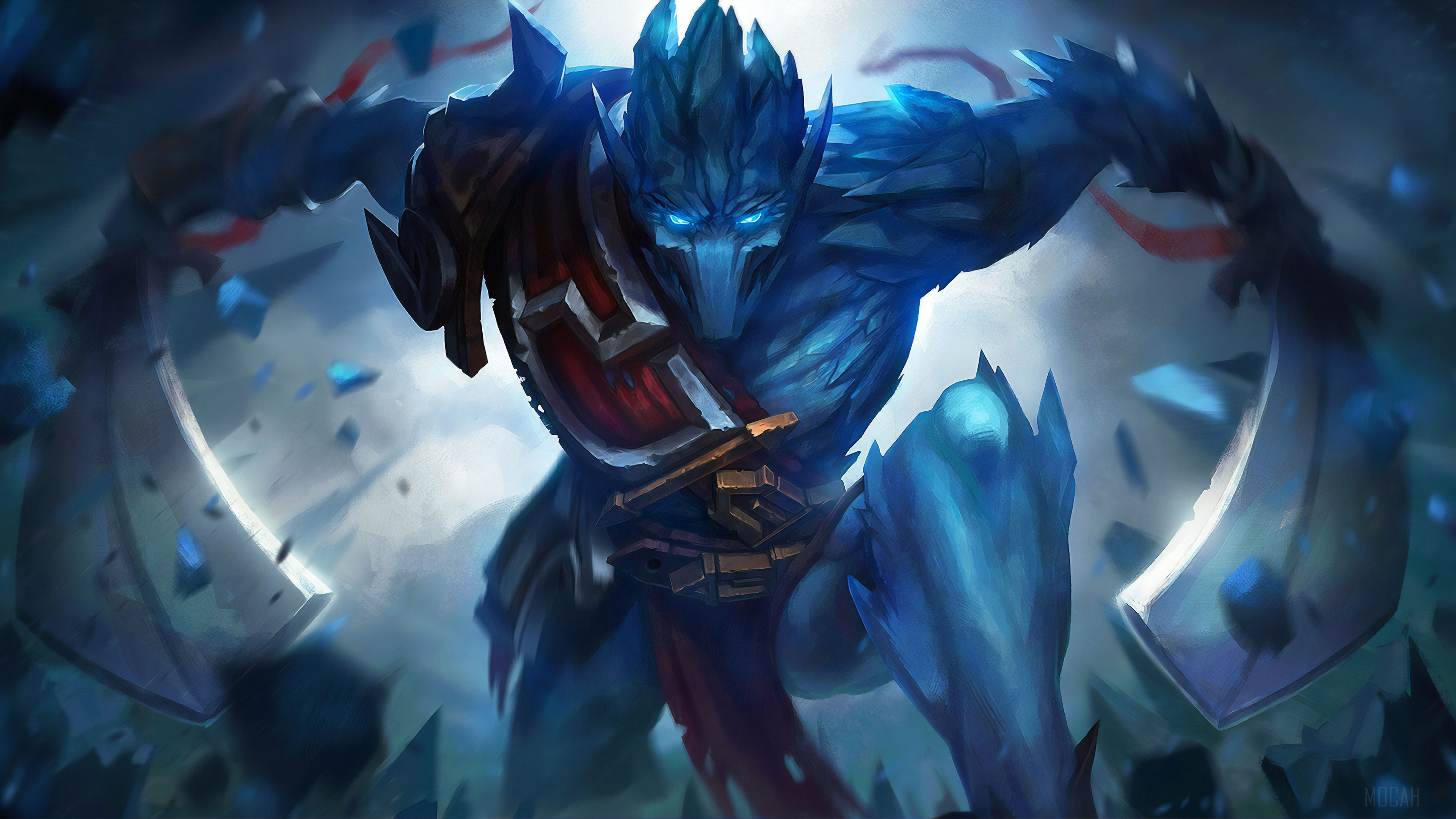 Blue creature with blades in Pagan Online 4K HD Wallpaper