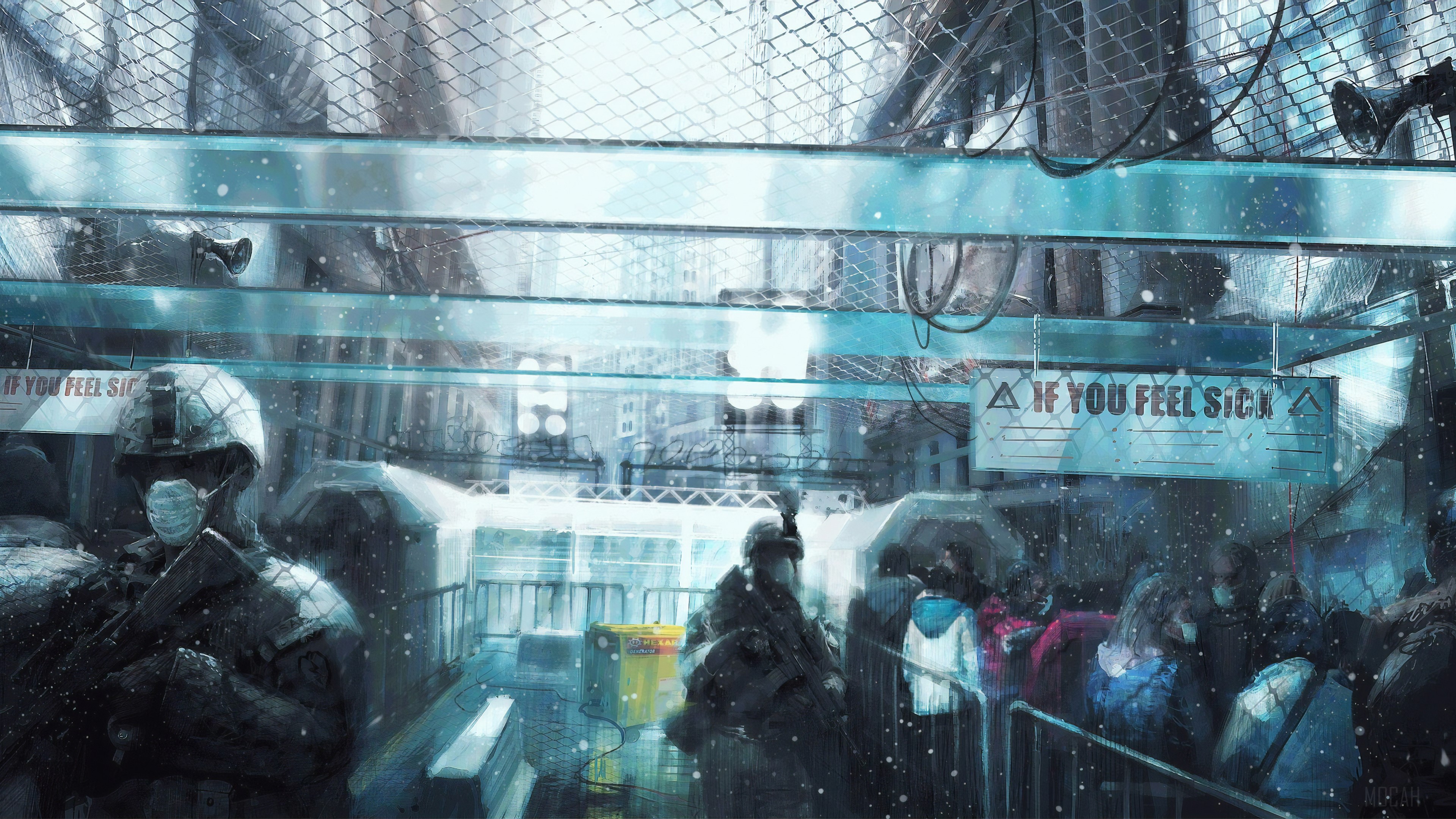 Soldiers and civilians in The Division 4K HD Wallpaper