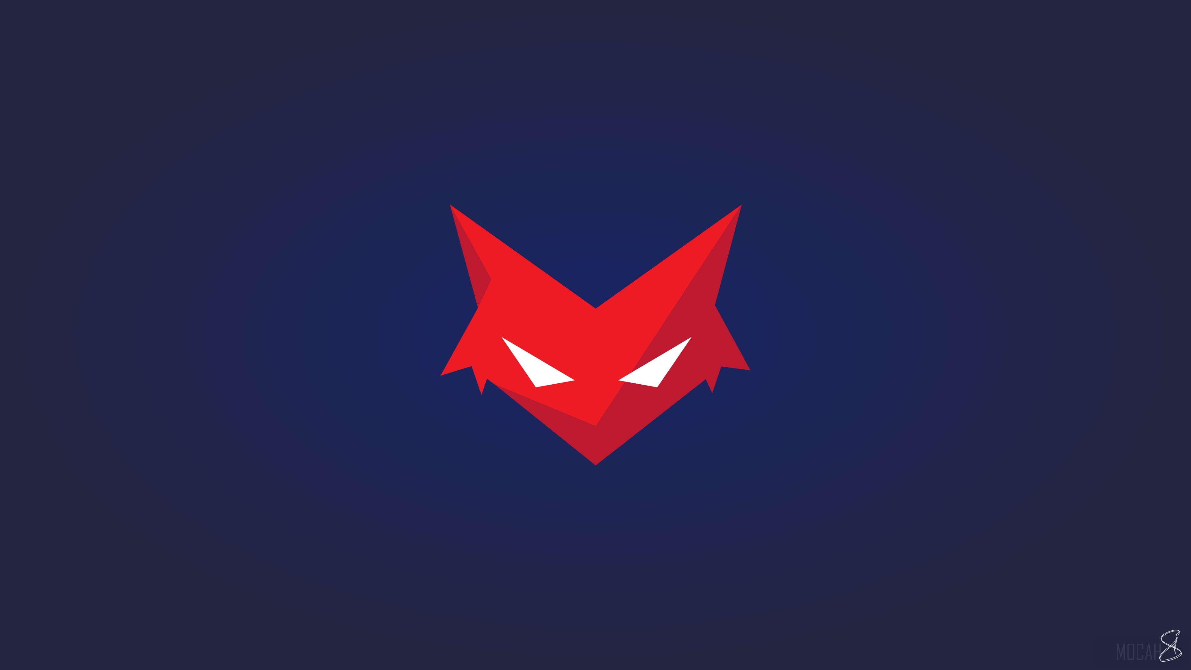 Red Fox Gamer Minimal 4K HD Wallpaper