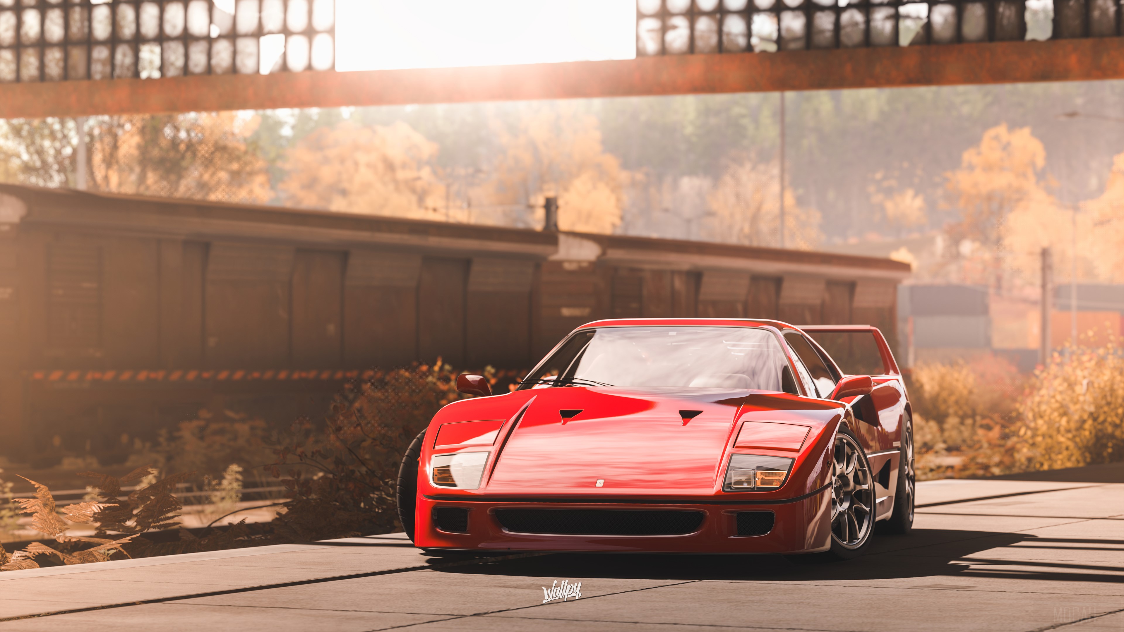 Red Ferrari F40 from Forza Horizon 4K HD Wallpaper