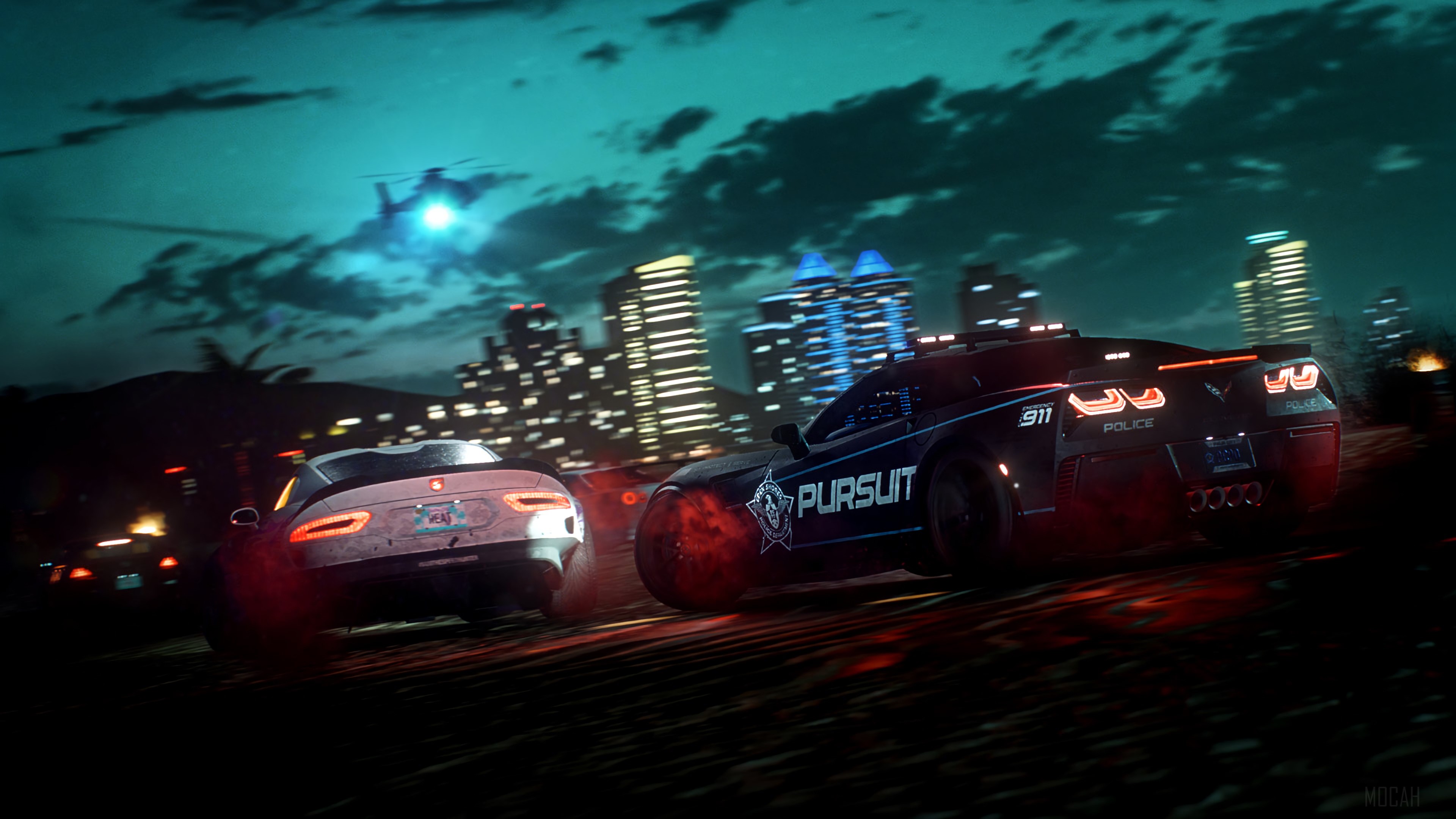 Need For Speed Heat 4K Police Chase HD Wallpaper