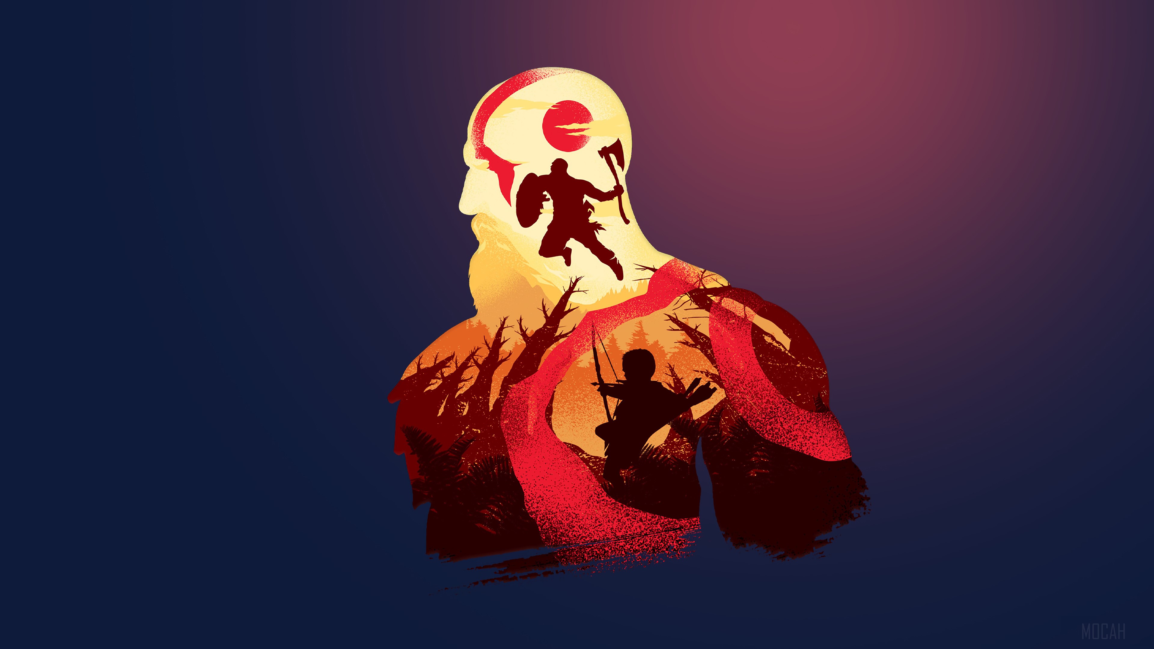 Kratos and Atreus from God of War 4K HD Wallpaper