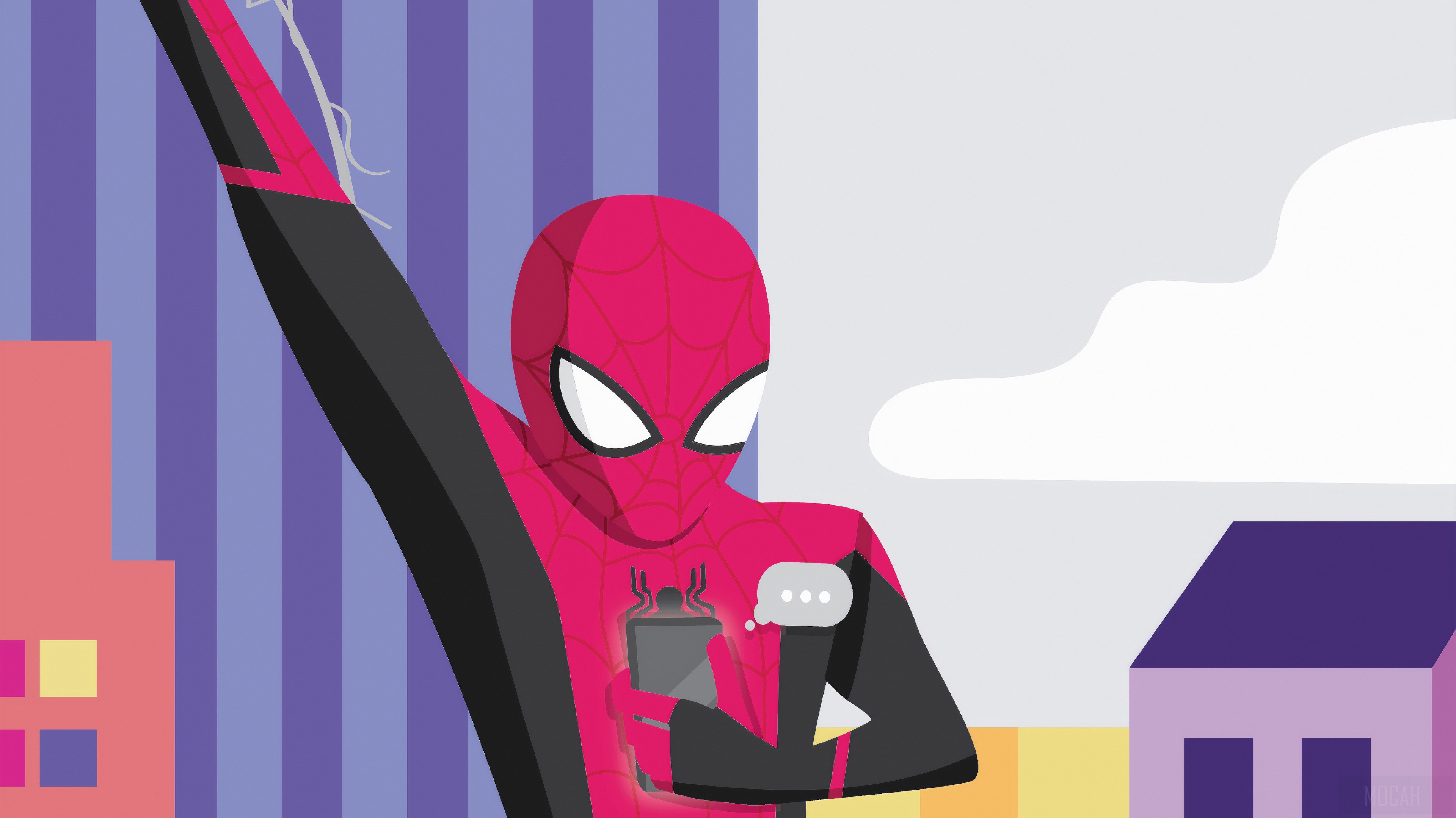 Spider-Man on Phone 4K HD Wallpaper