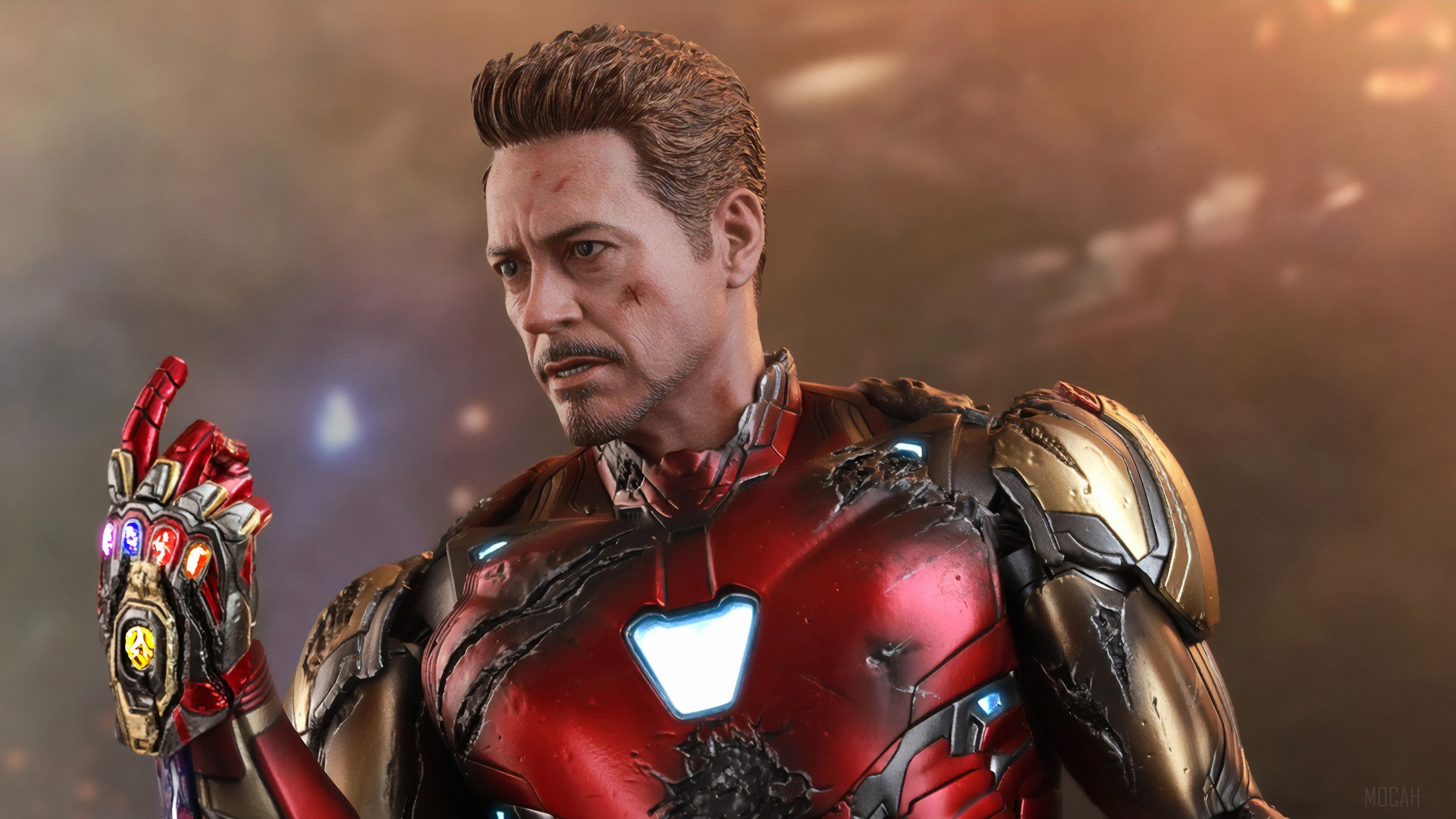 Iron Man with Infinity Gauntlet 4K HD Wallpaper