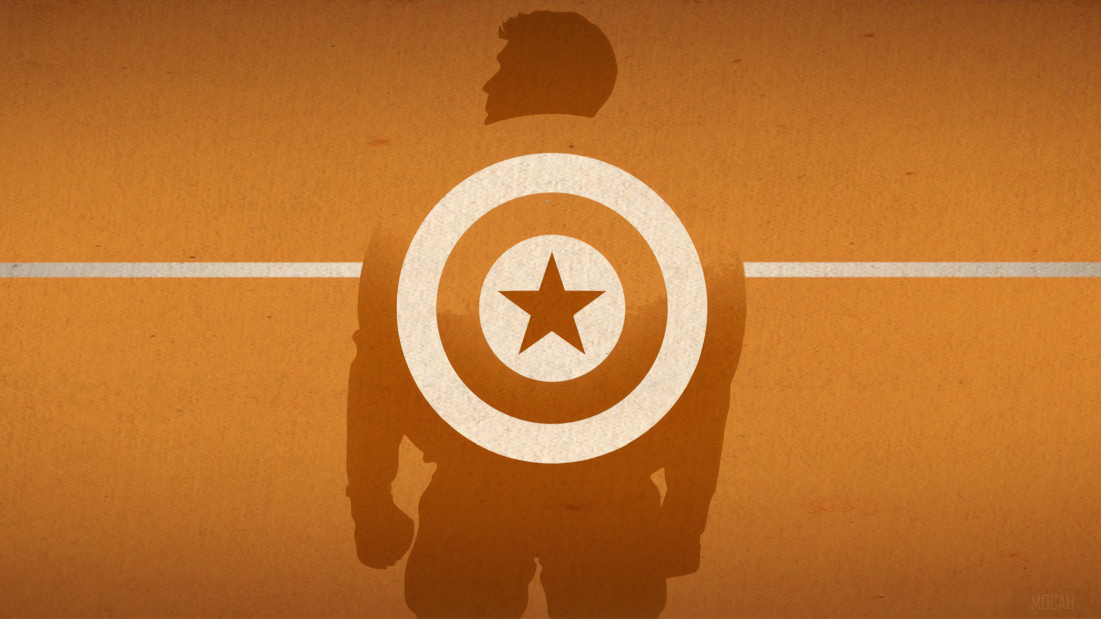 Captain America Silhouette with Shield 4K HD Wallpaper