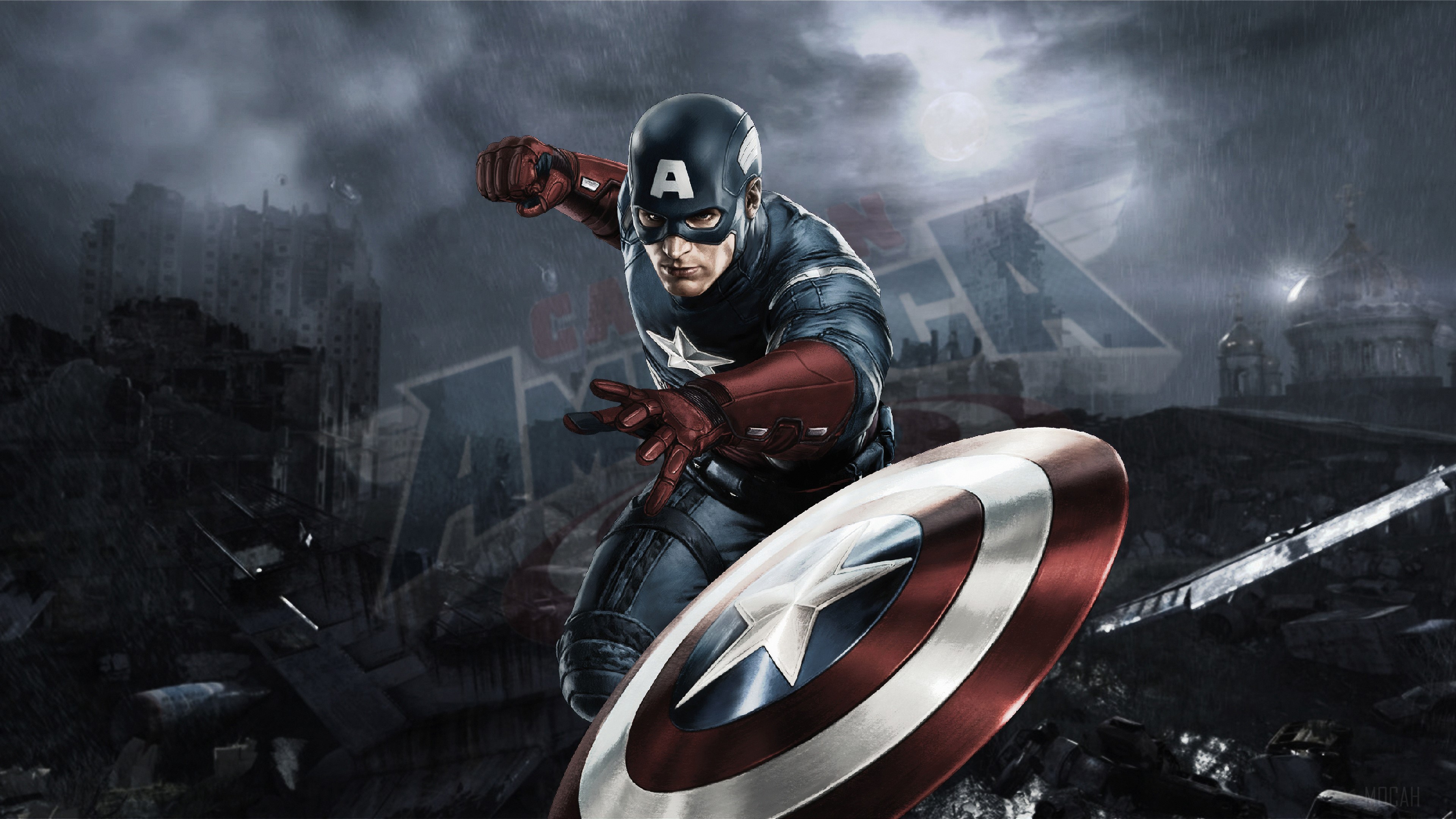 Captain America from Marvel Comics 4K HD Wallpaper