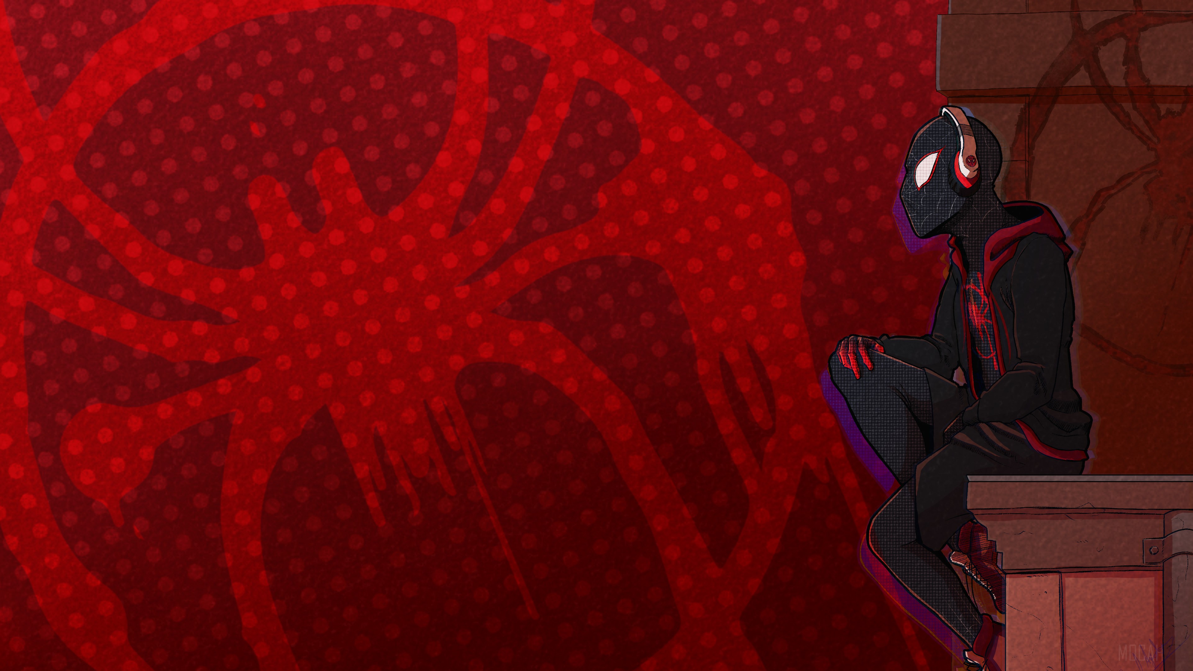 Miles Morales Listening Music HD Wallpaper