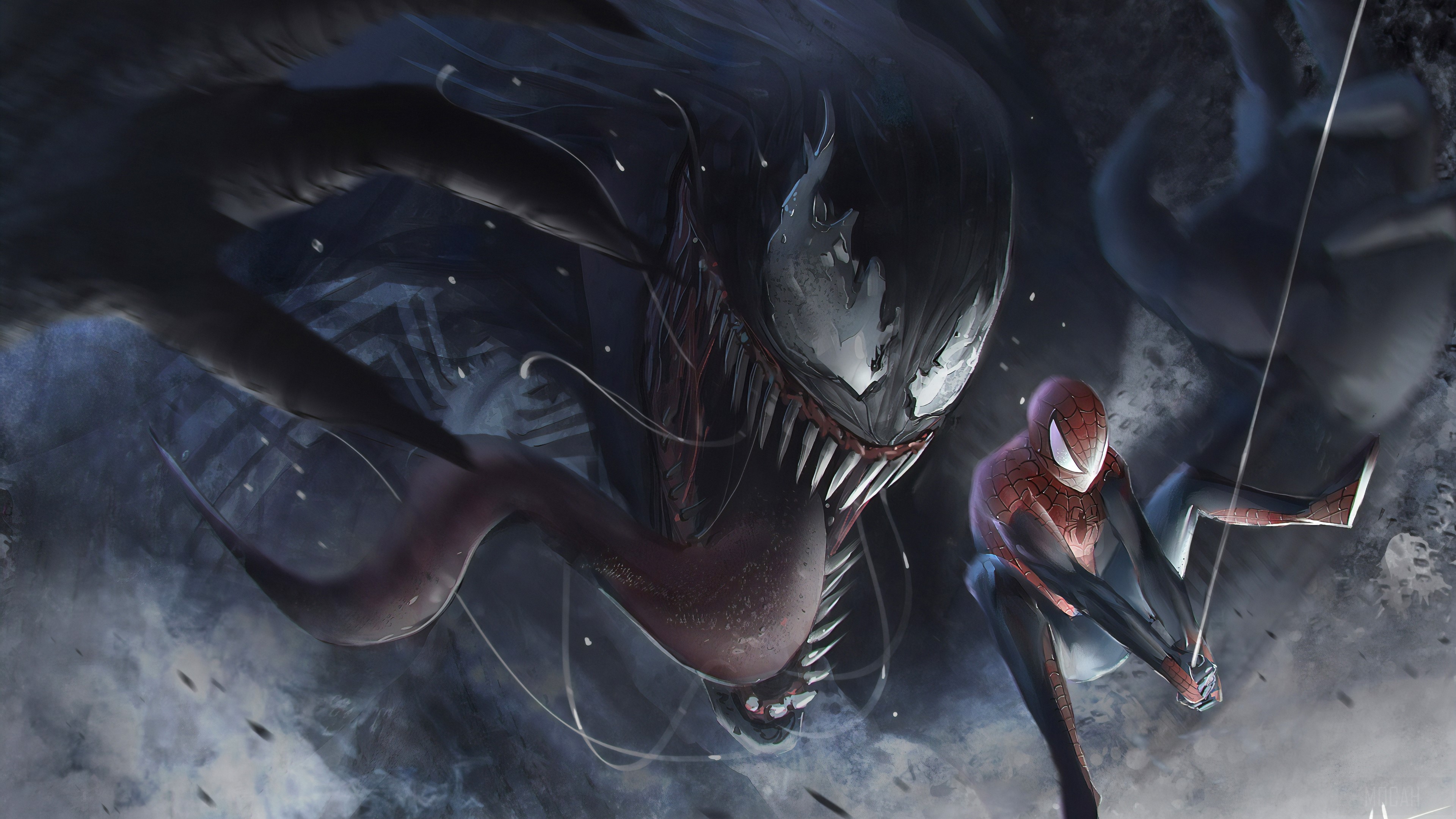 Venom vs. Spider-Man 4K HD Wallpaper