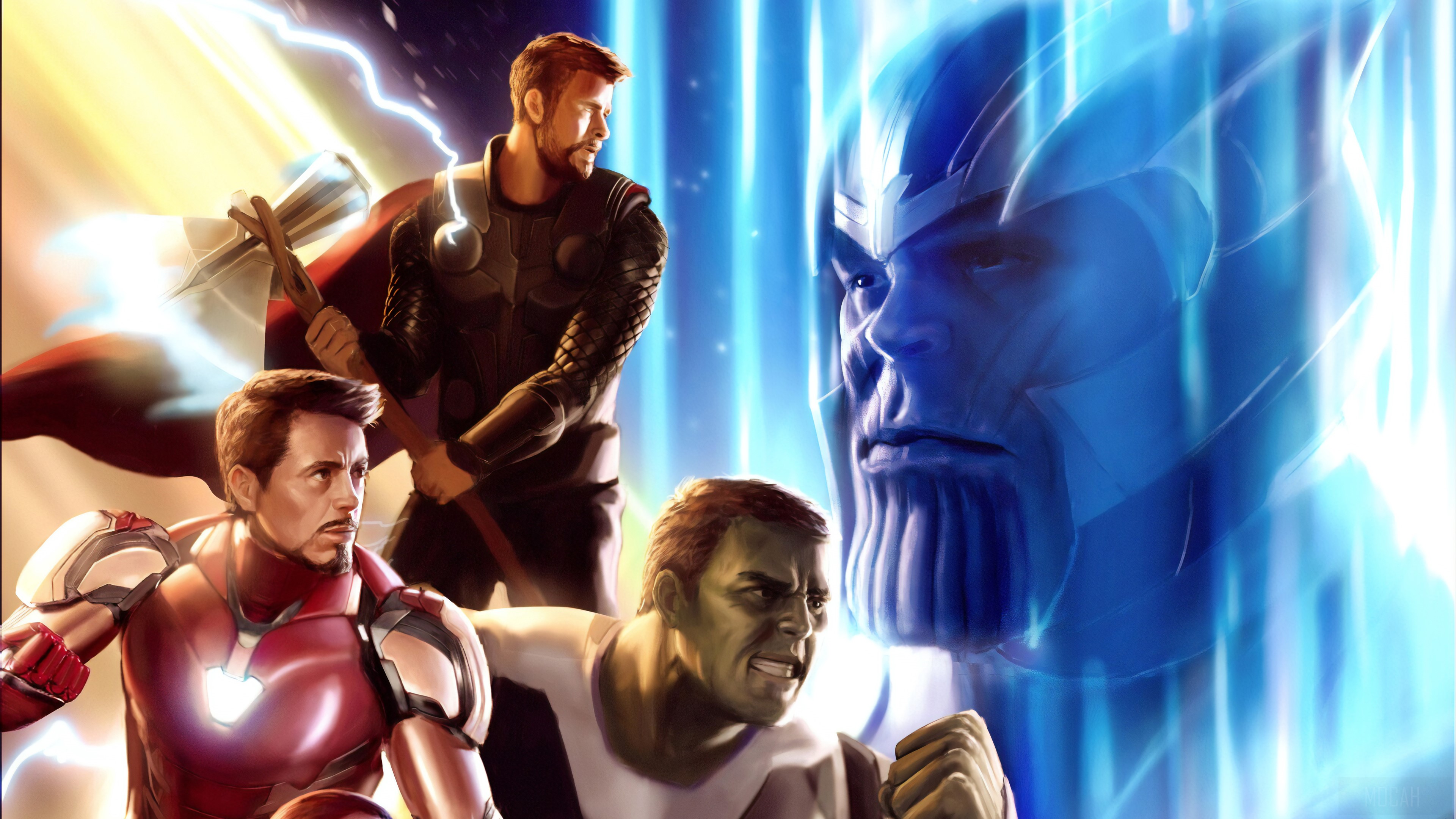 Avengers vs Thanos from Endgame 4K HD Wallpaper