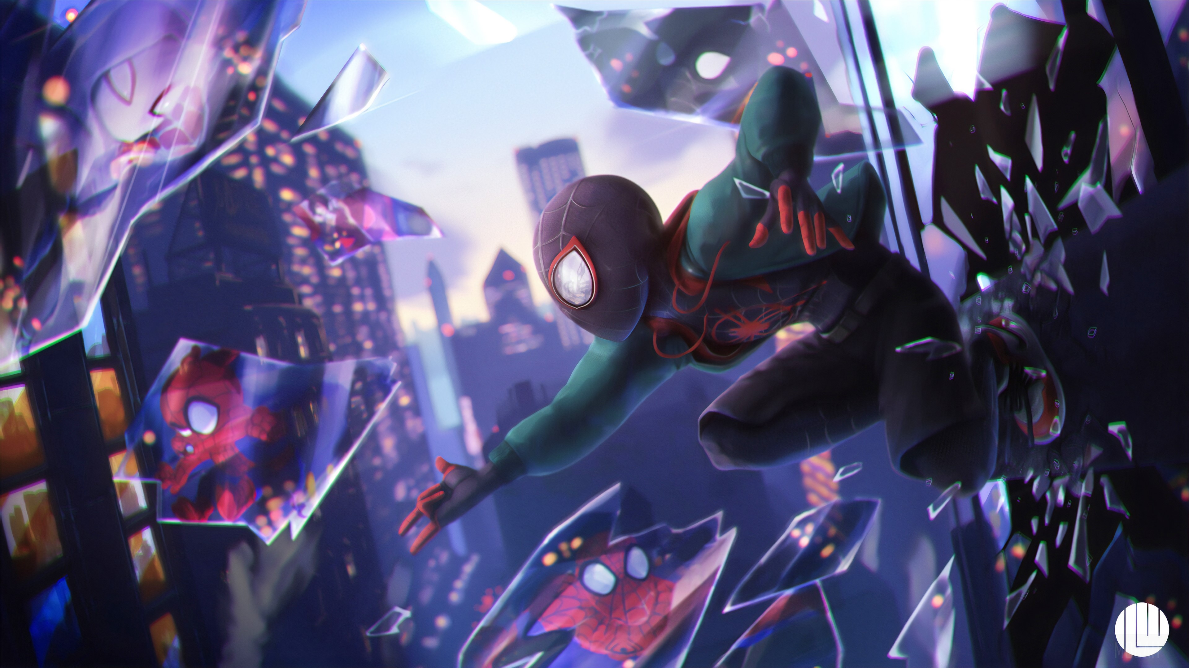 Miles Morales and Spider-Gwen from Spider-Verse 4K HD Wallpaper