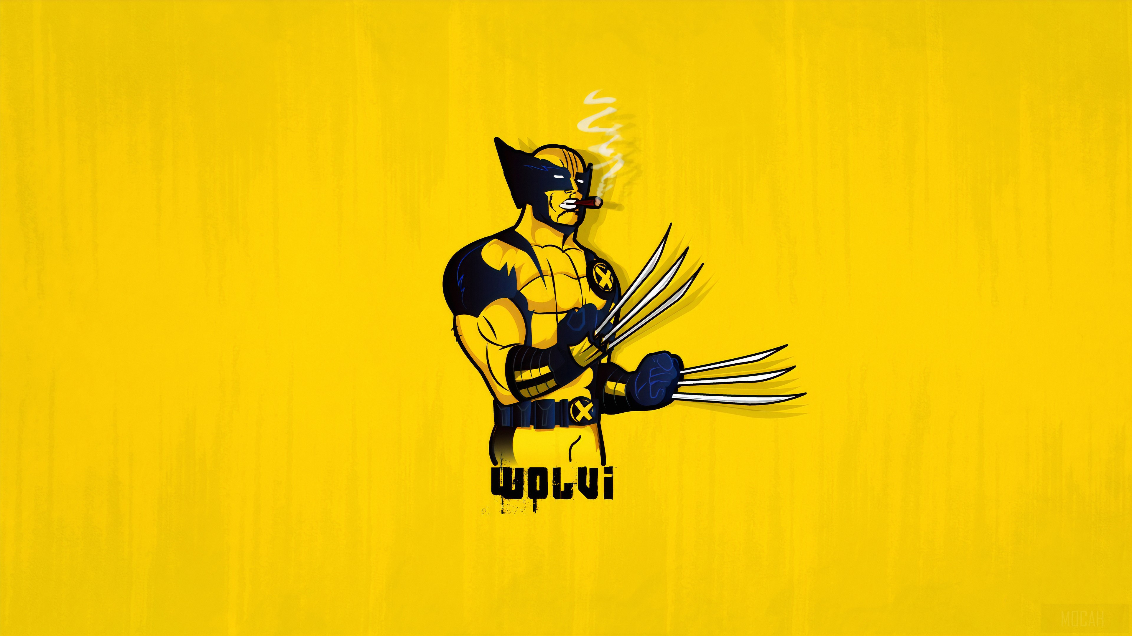 Wolverine Smoking Cigar with Claws Extended HD Wallpaper