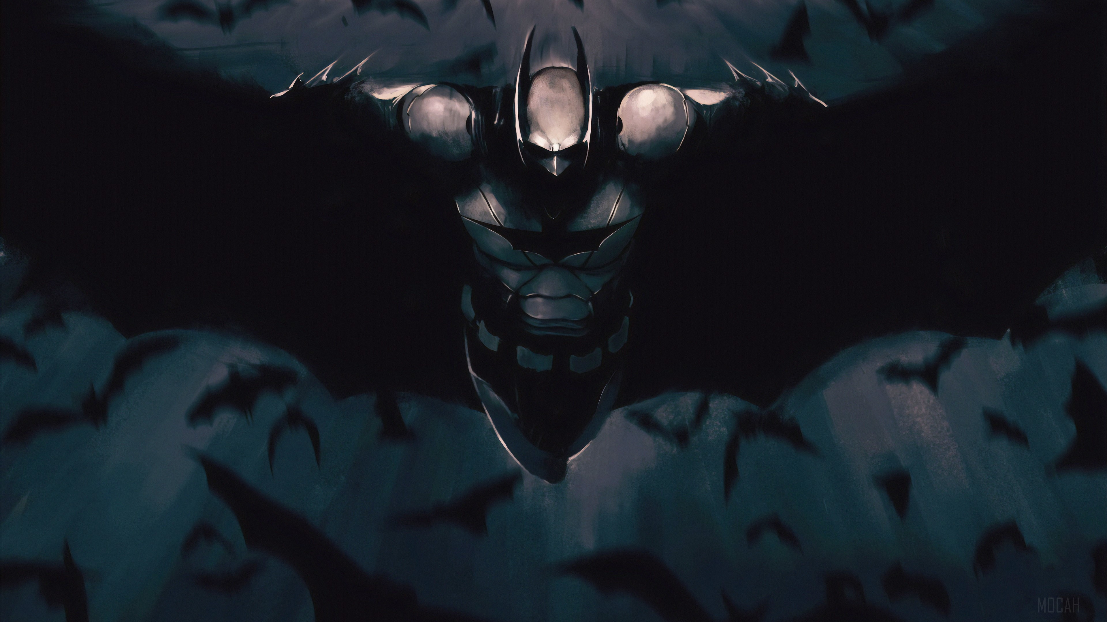 Batman Flying with Bats 4K HD Wallpaper