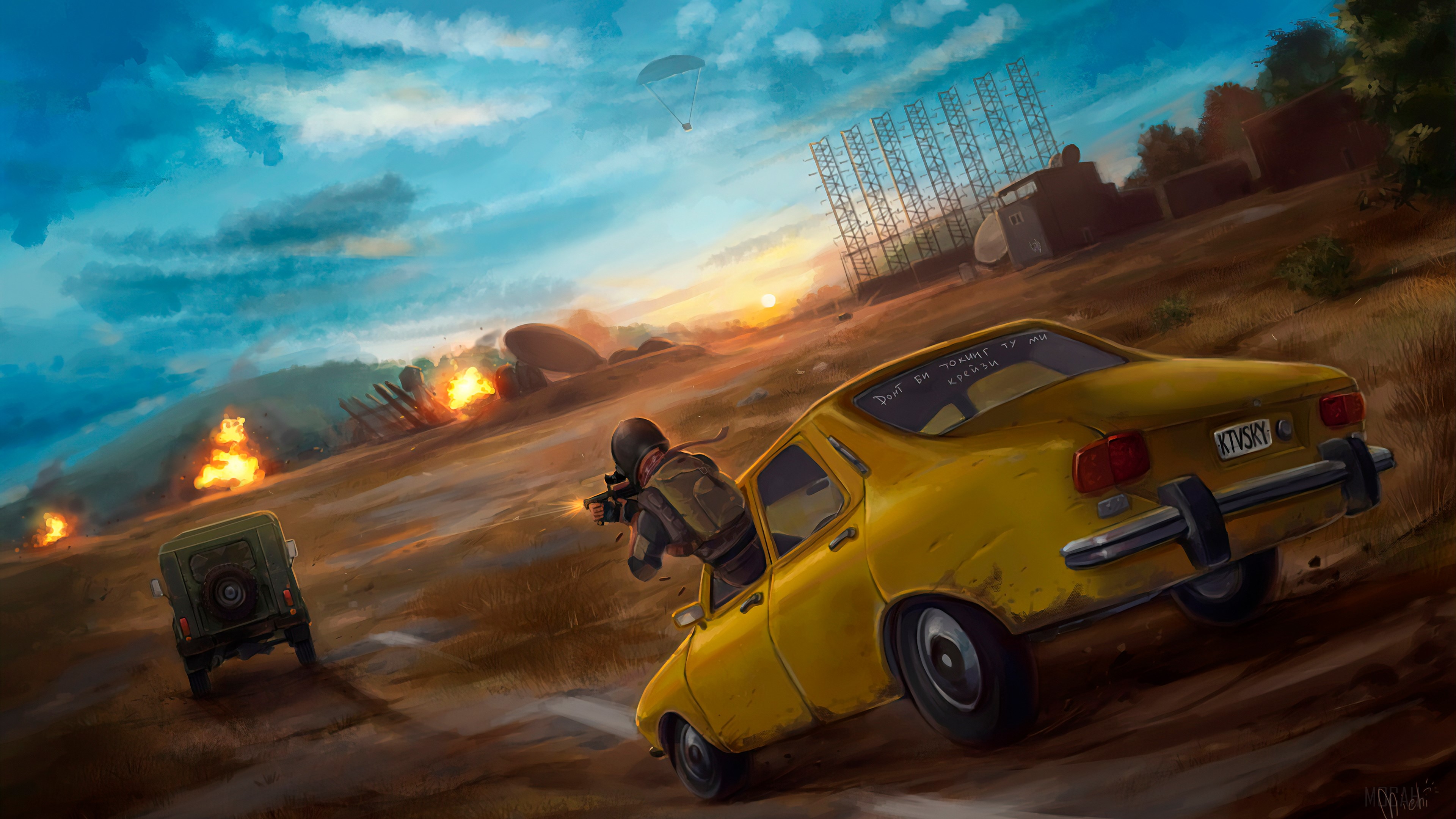 Pubg Car Fight HD Wallpaper