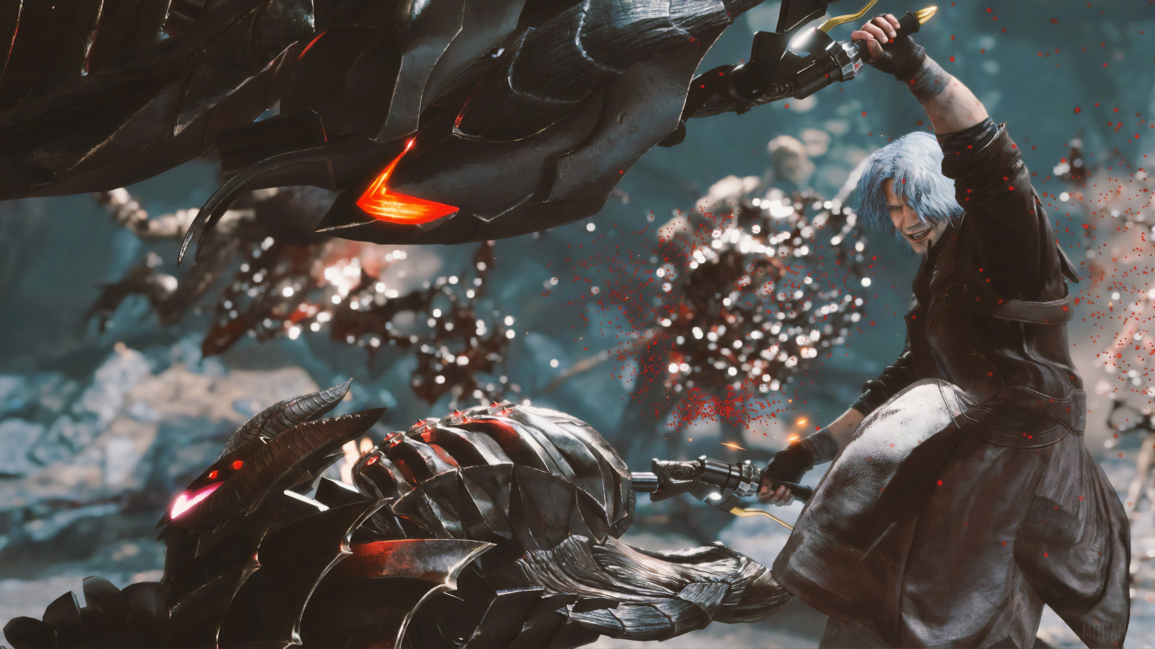 V from Devil May Cry 5 fighting a demon HD Wallpaper