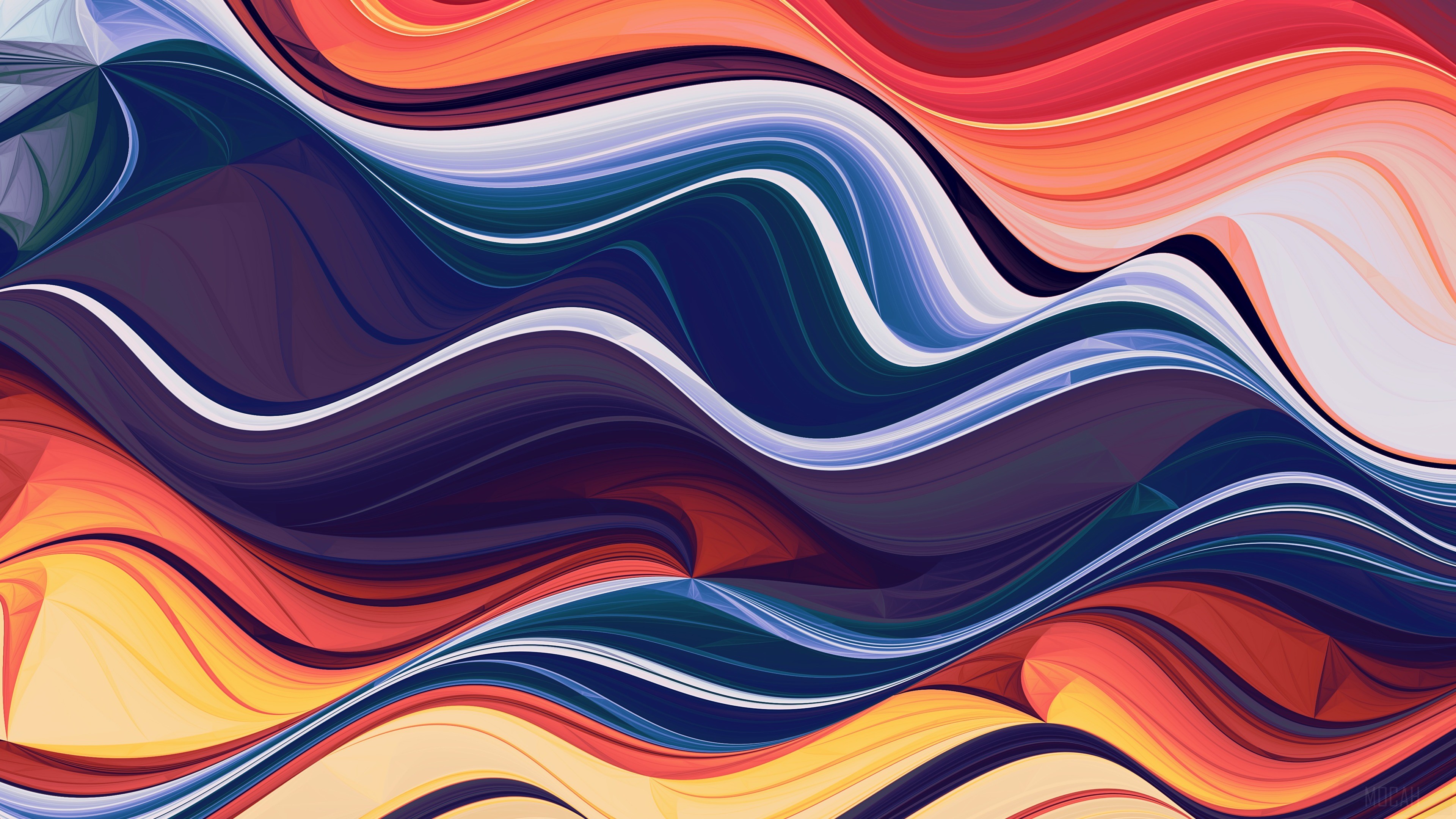 Colorful Abstract Waves 4K HD Wallpaper
