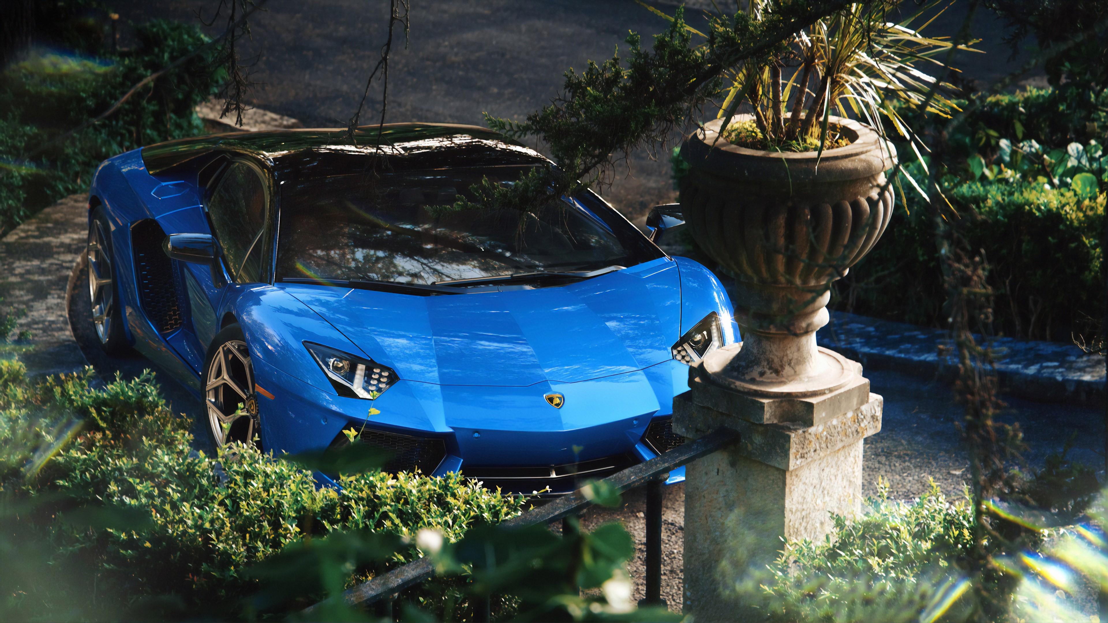 Blue 2019 Lamborghini Aventador 4K HD Wallpaper