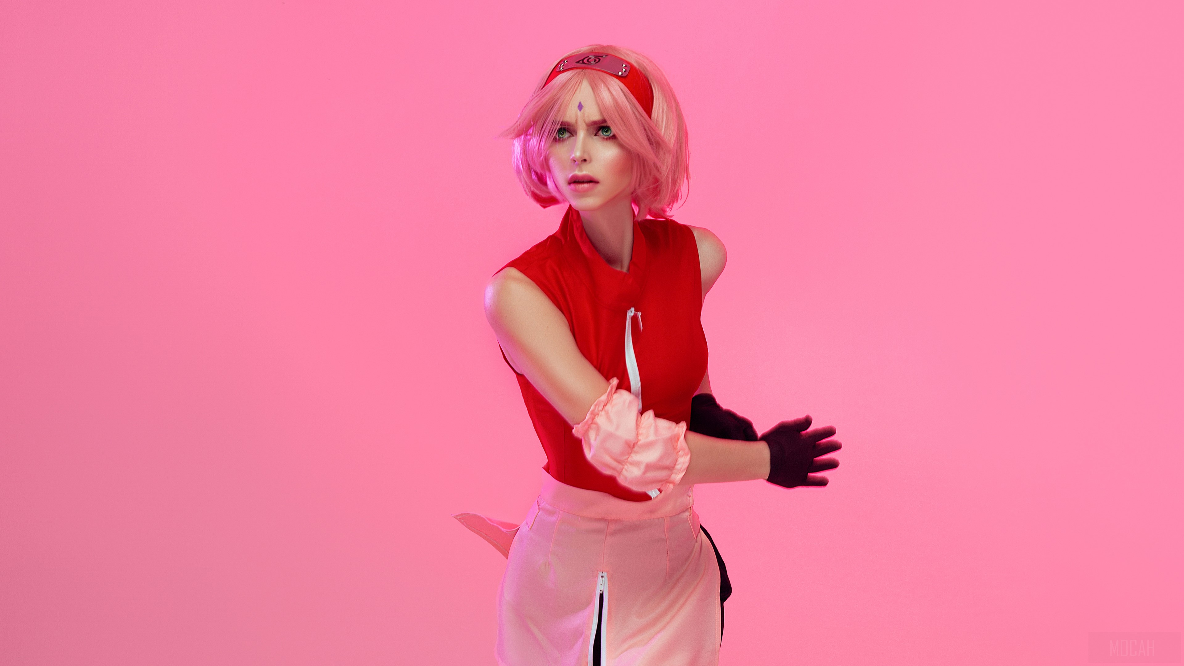 Sakura Haruno from Naruto Cosplay 4K HD Wallpaper