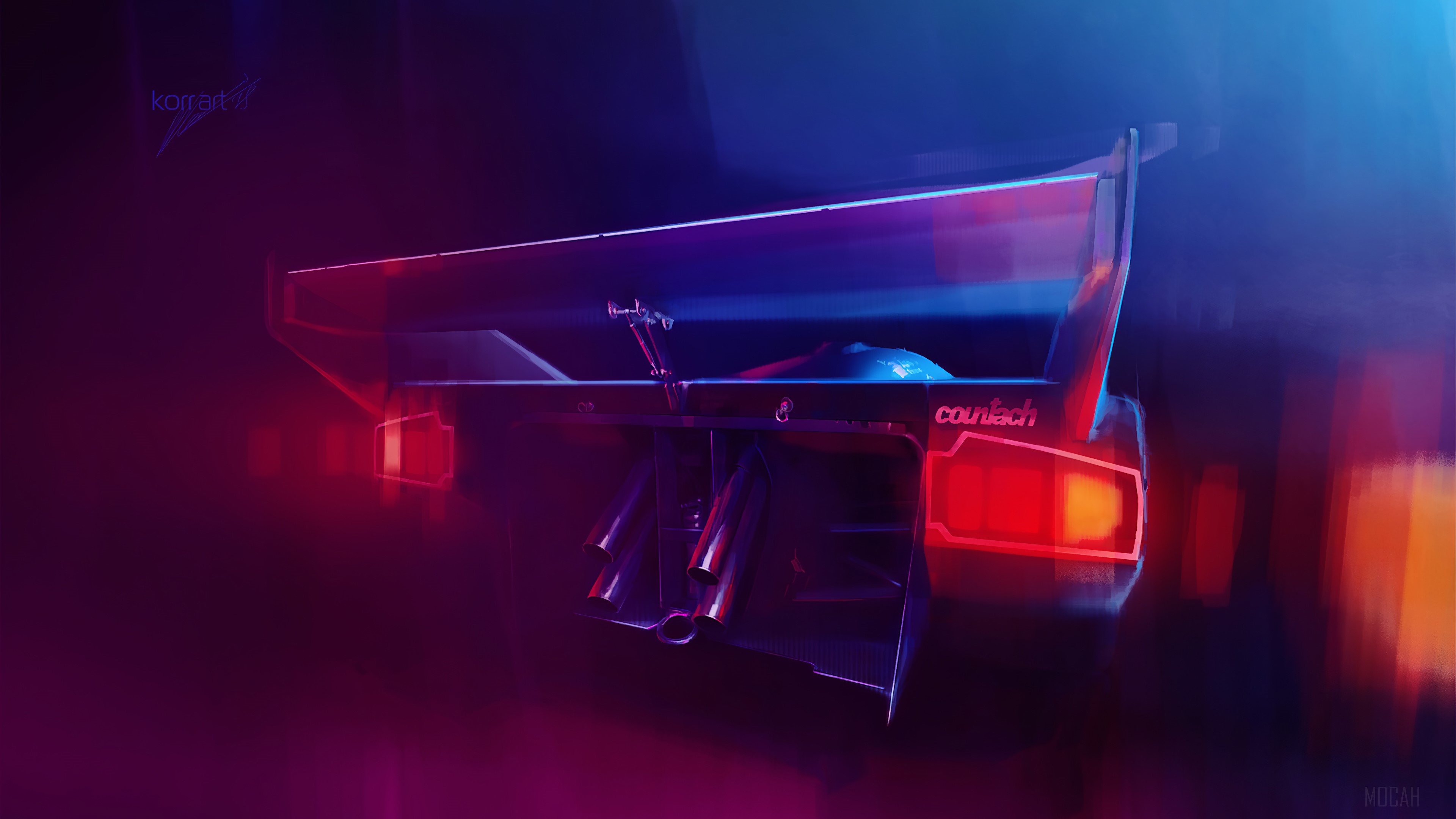 Lamborghini Countach Digital Art HD Wallpaper