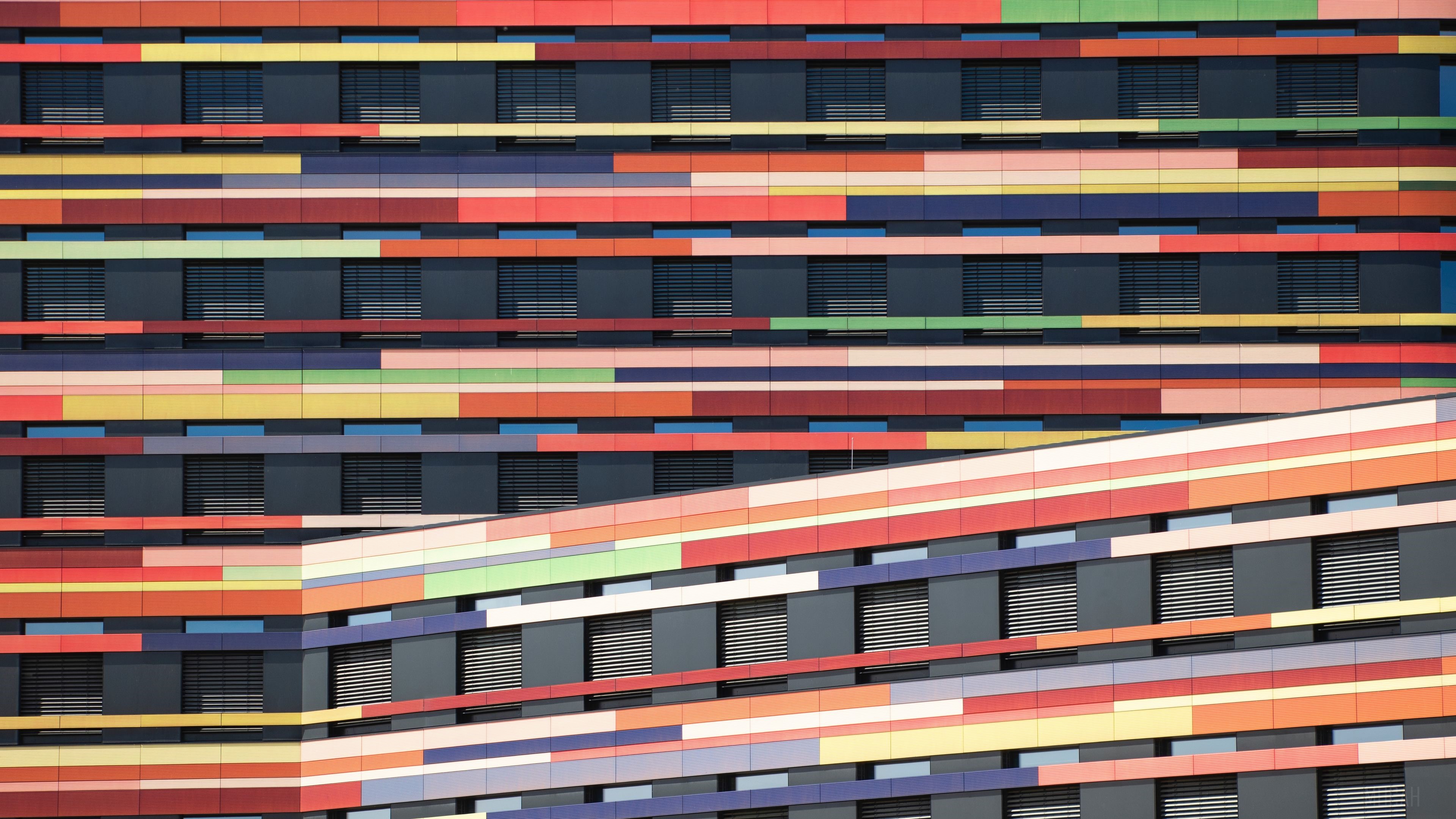 Colorful Office Building Architecture 4K HD Wallpaper