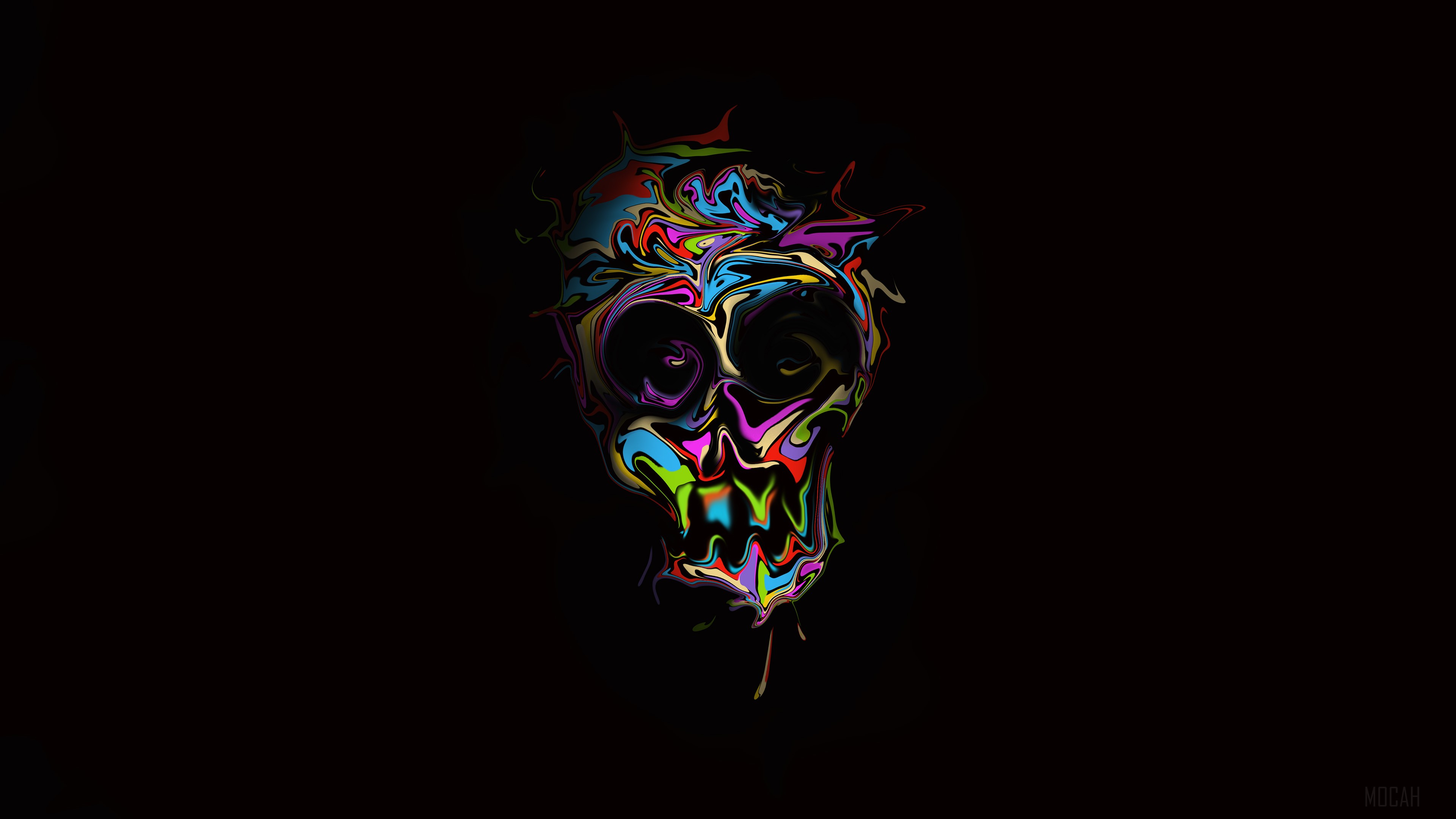 Colorful Abstract Skull Art 4K HD Wallpaper