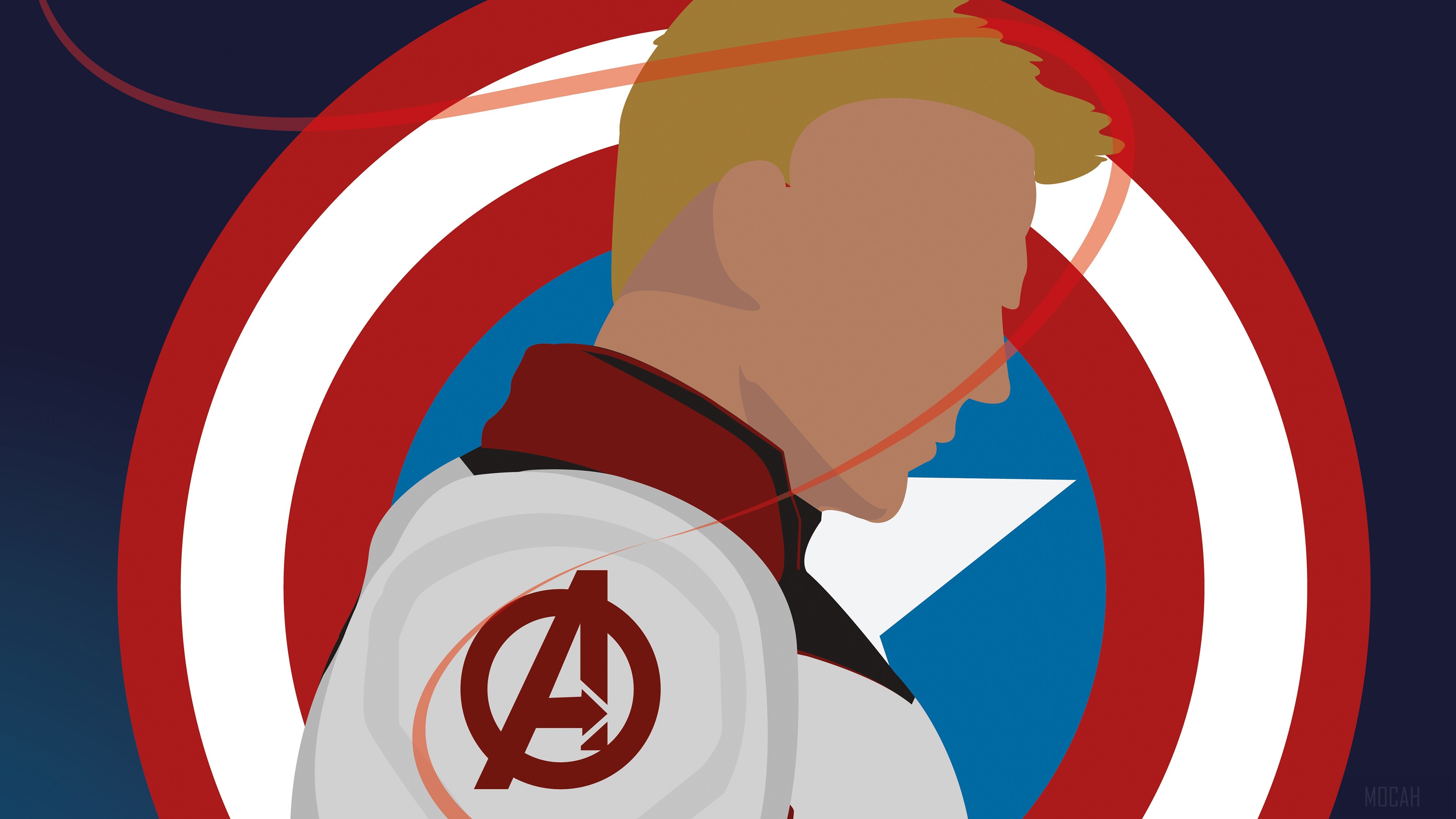 Captain America from Avengers Minimal 4K HD Wallpaper