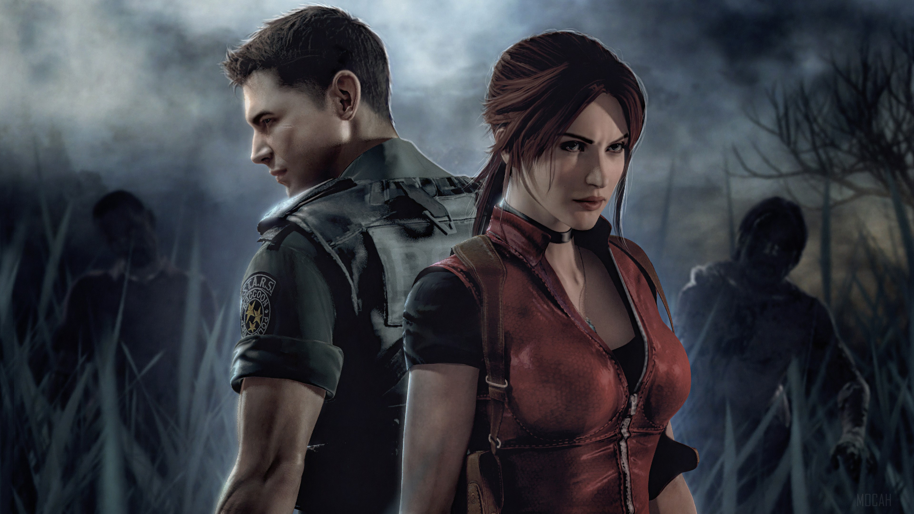 Chris Redfield and Claire Resident Evil 4K HD Wallpaper