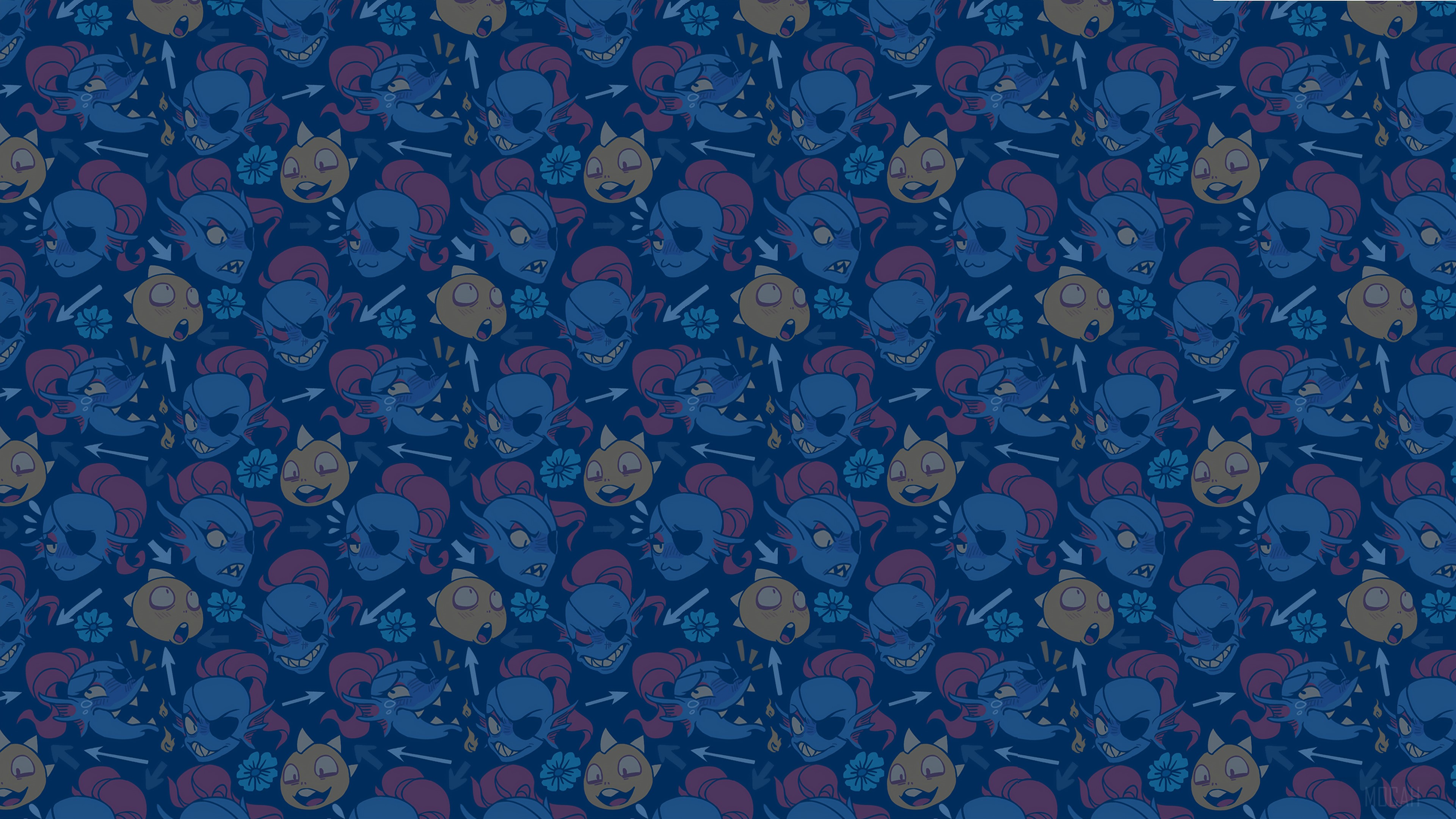 Undyne from Undertale Pattern 4K HD Wallpaper