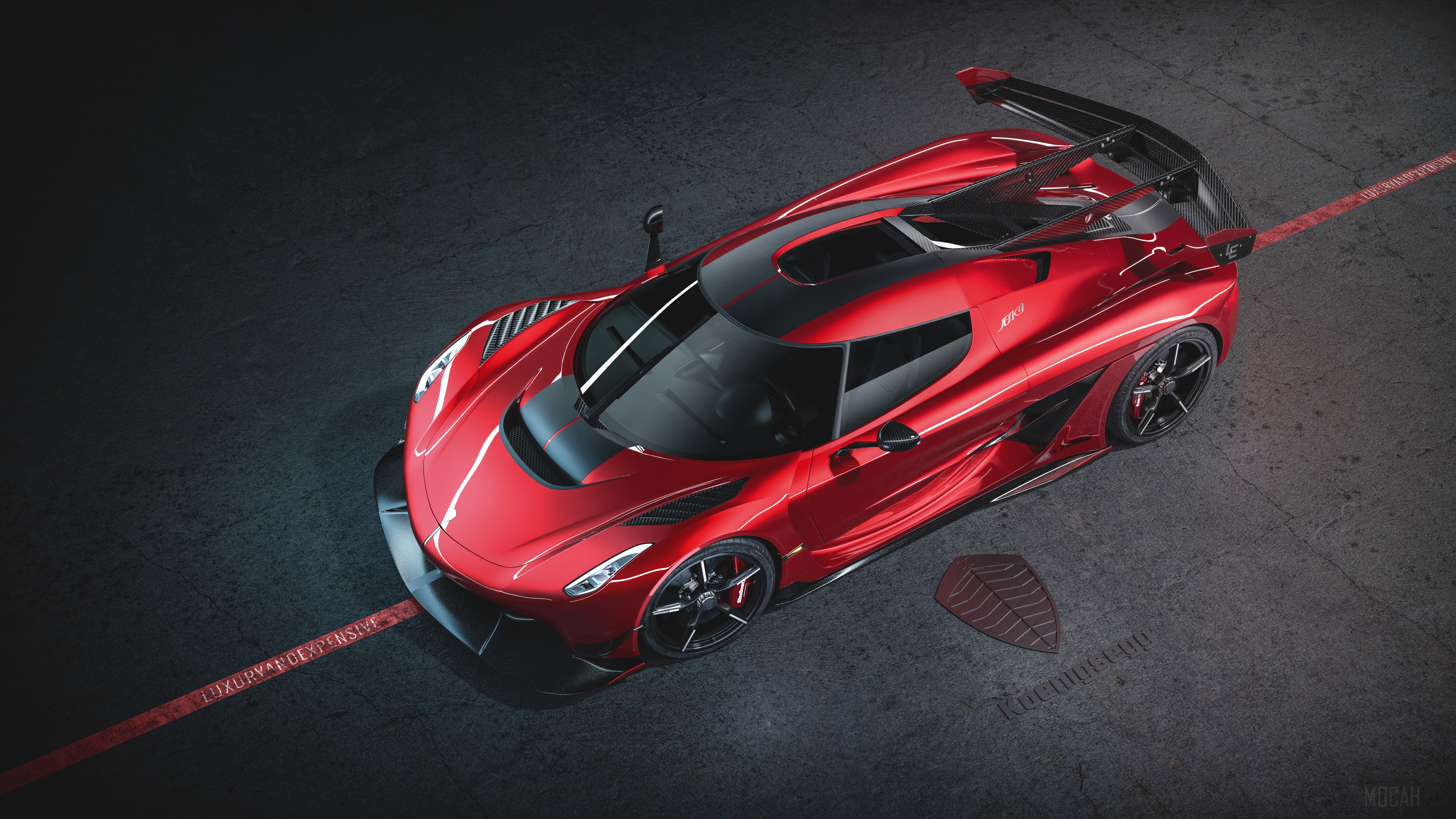 Koenigsegg Jesko Cherry Red Edition 4K HD Wallpaper