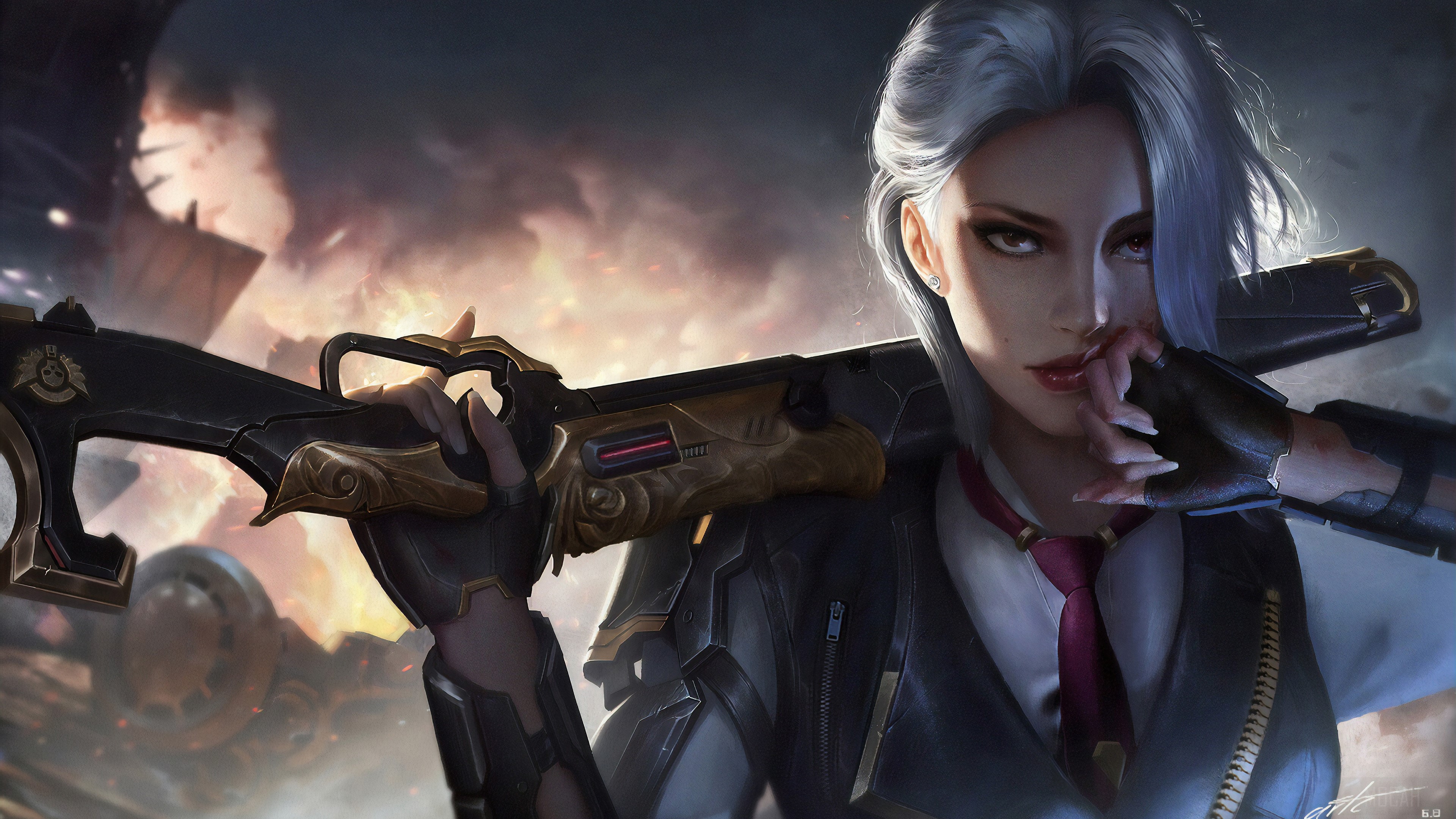 Ashe from Overwatch Game Art 4K HD Wallpaper