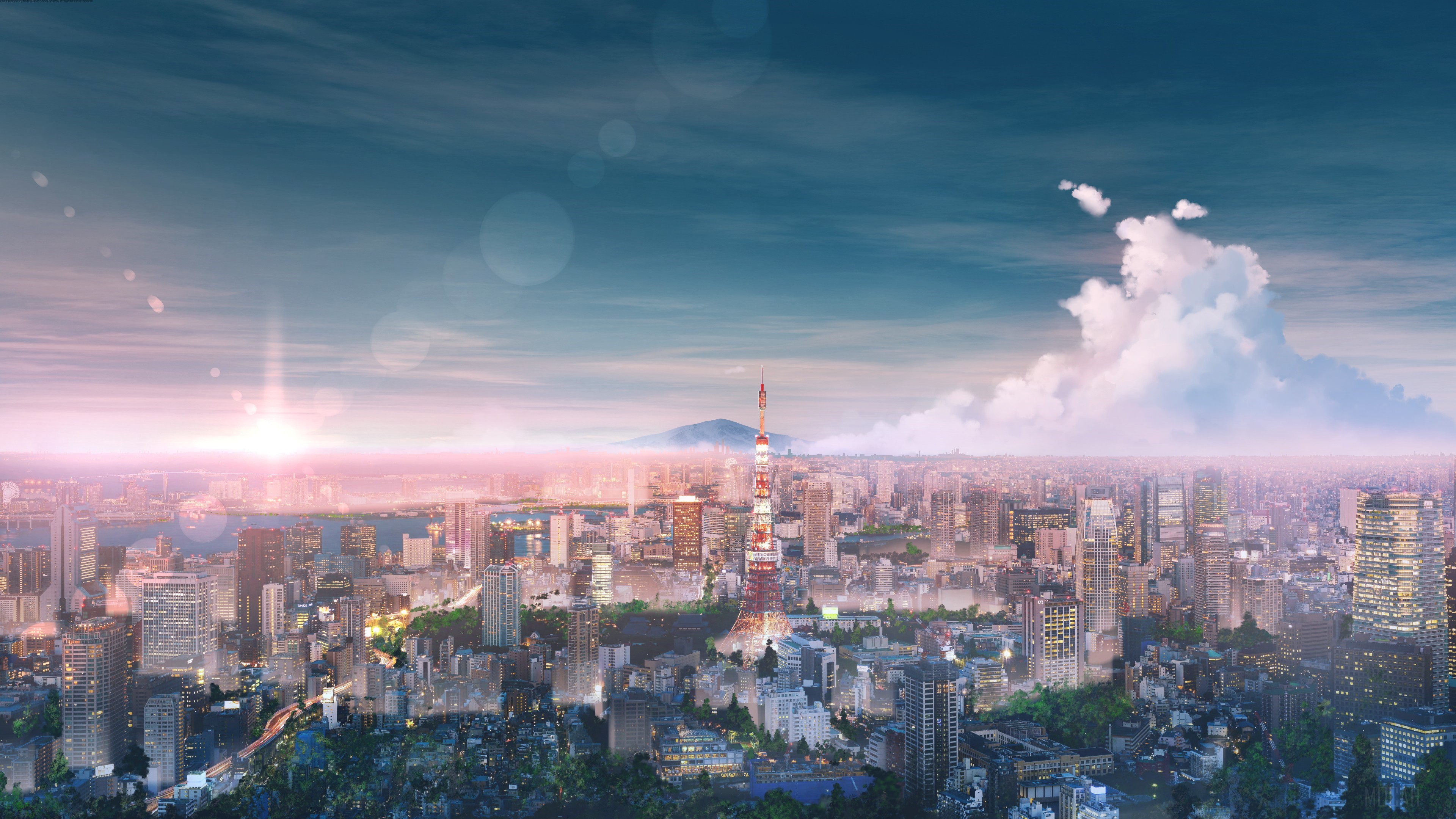 Tokyo Cityscape Anime HD Wallpaper