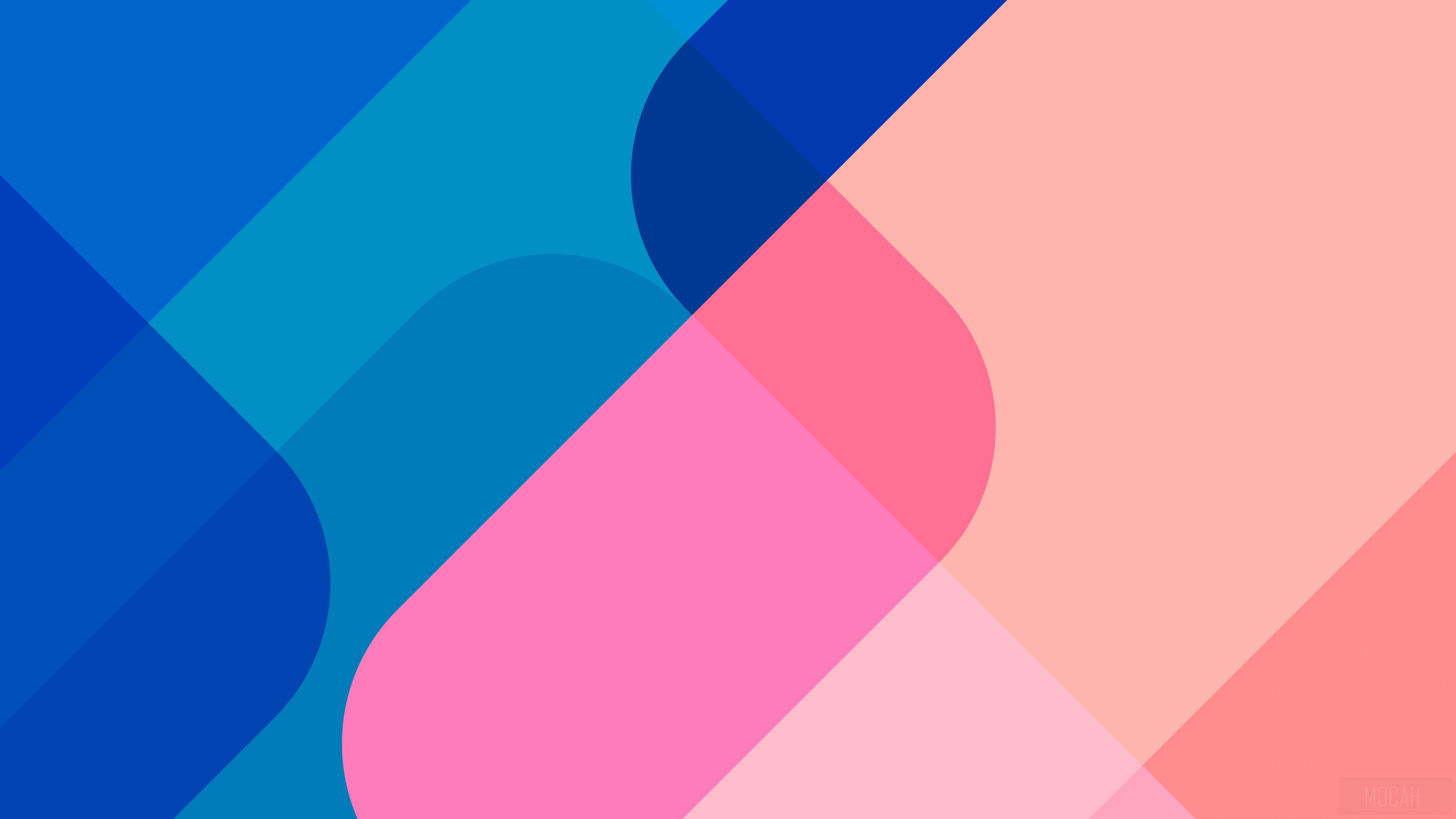 Abstract Geometric Shapes in Blue and Pink 4K HD Wallpaper