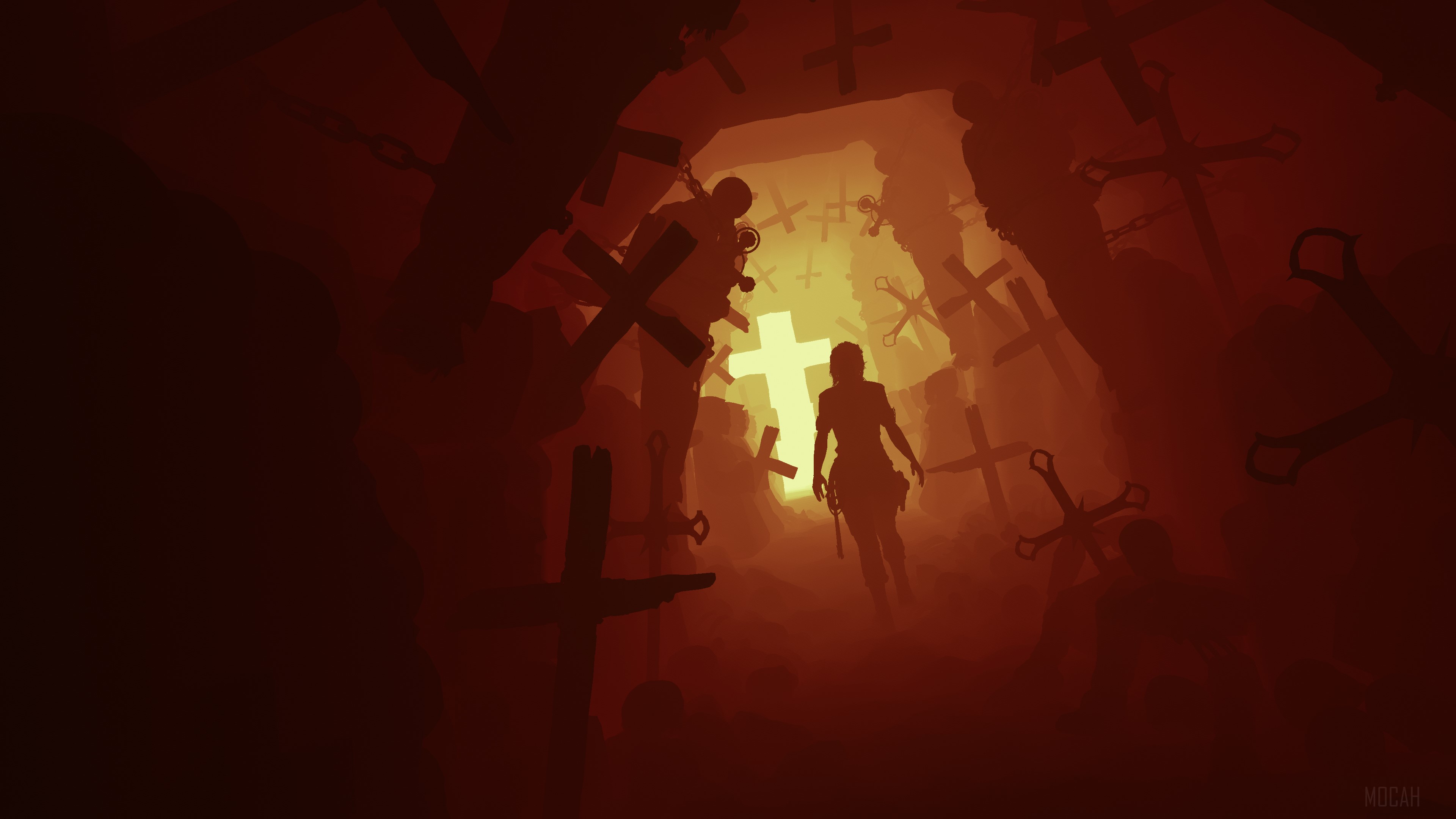 Lara Croft in a graveyard from Shadow of the Tomb Raider 4K HD Wallpaper