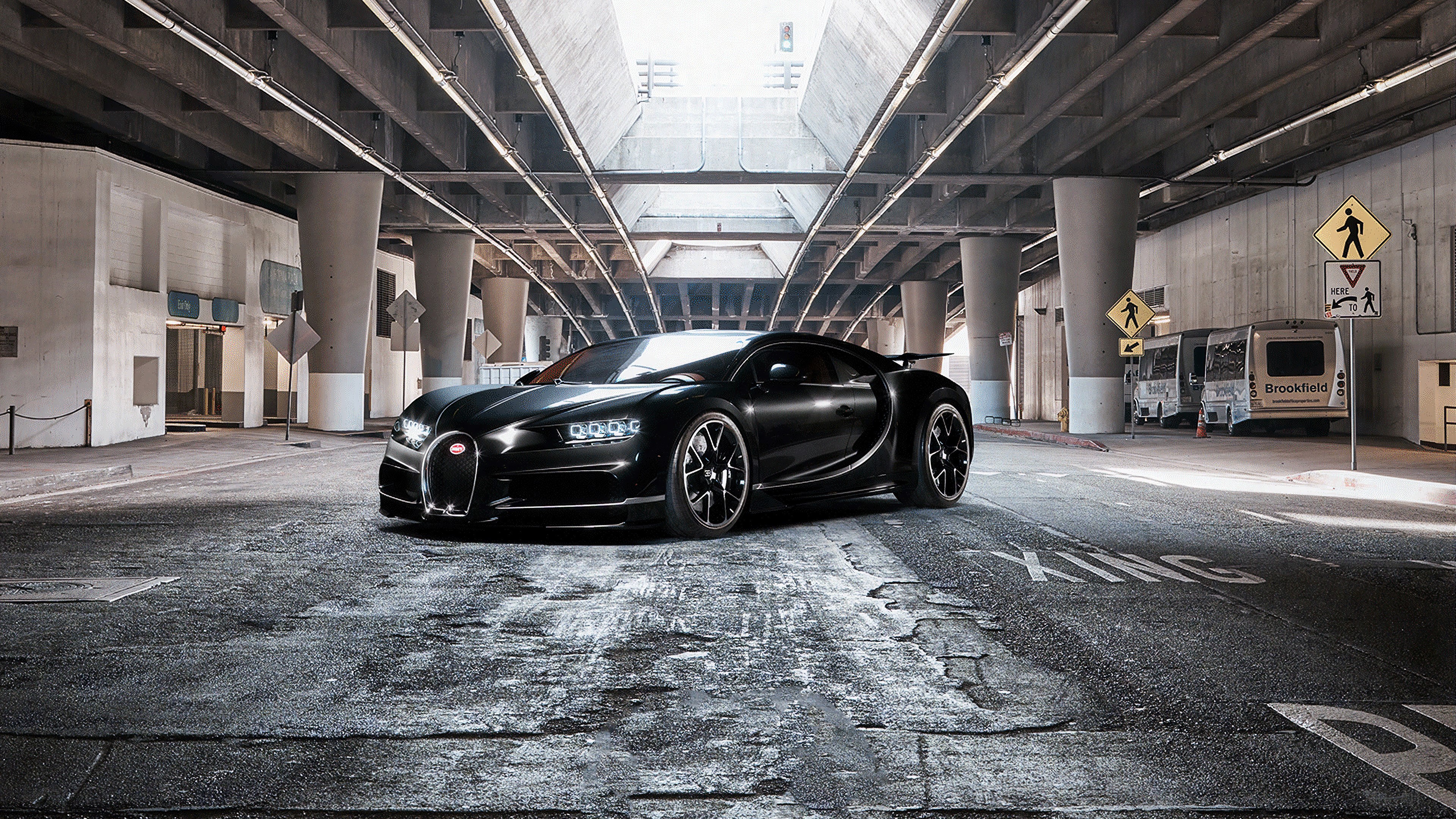 Black Bugatti Chiron 4K HD Wallpaper