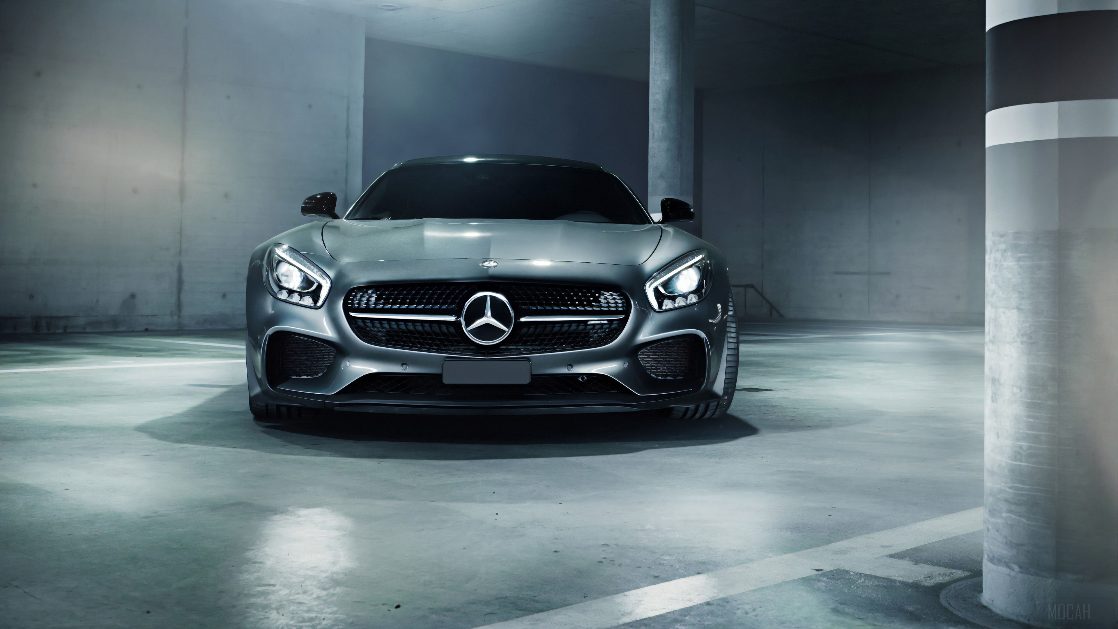 Grey Mercedes-Benz AMG GT Front 4K HD Wallpaper
