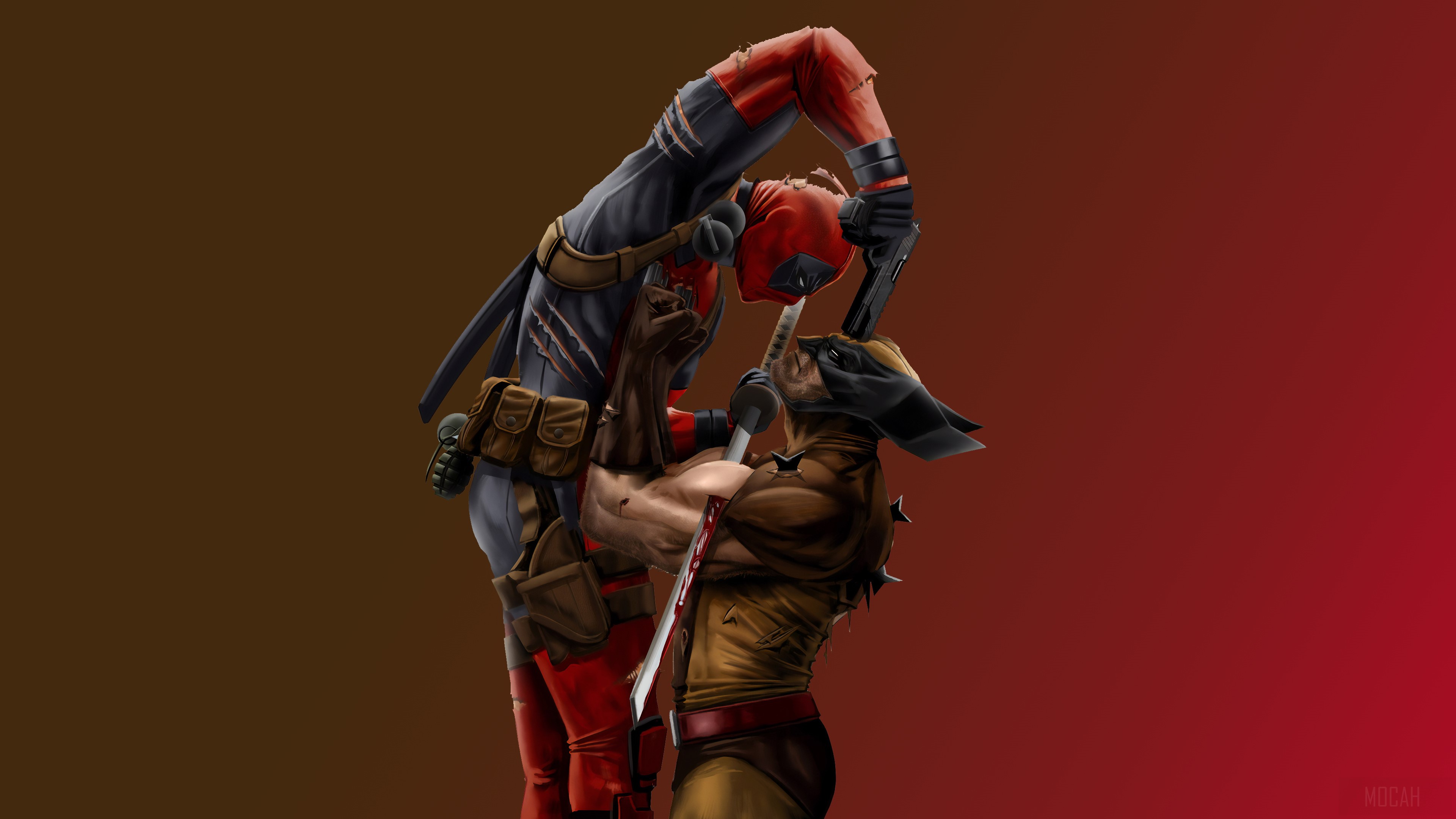 Wolverine vs. Deadpool 4K HD Wallpaper